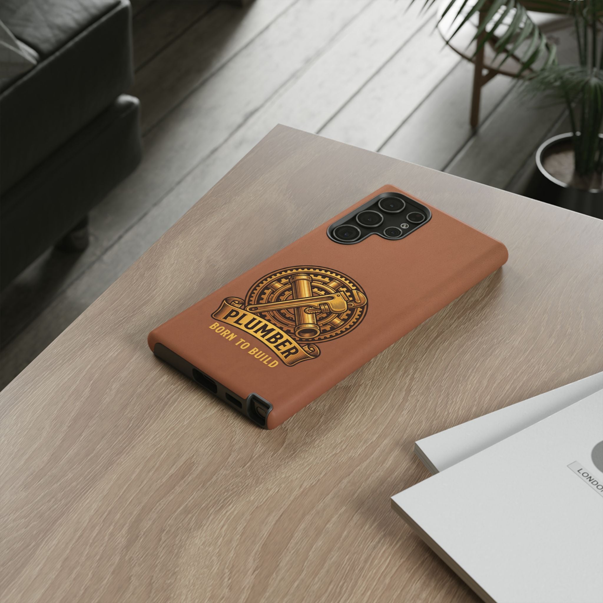 Plumber Born to Build Leather Phone Case - Samsung & iPhone Series