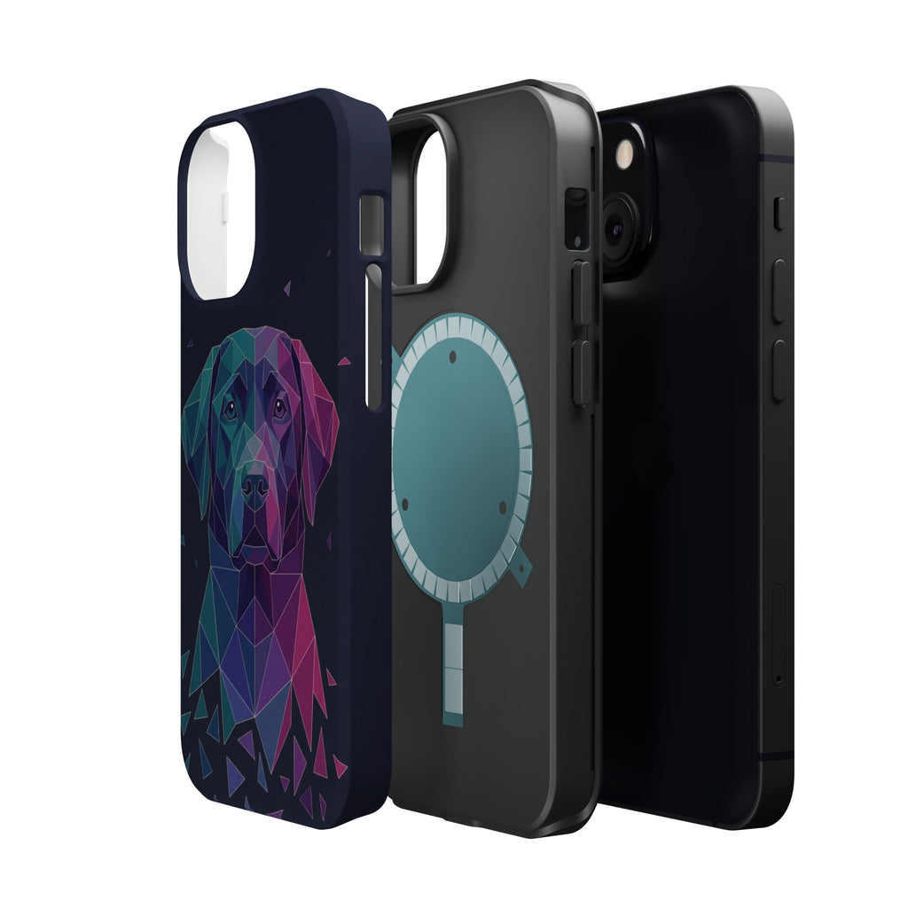 Geometric Labrador Phone Case — Tough Magnetic Case with Wireless Charging
