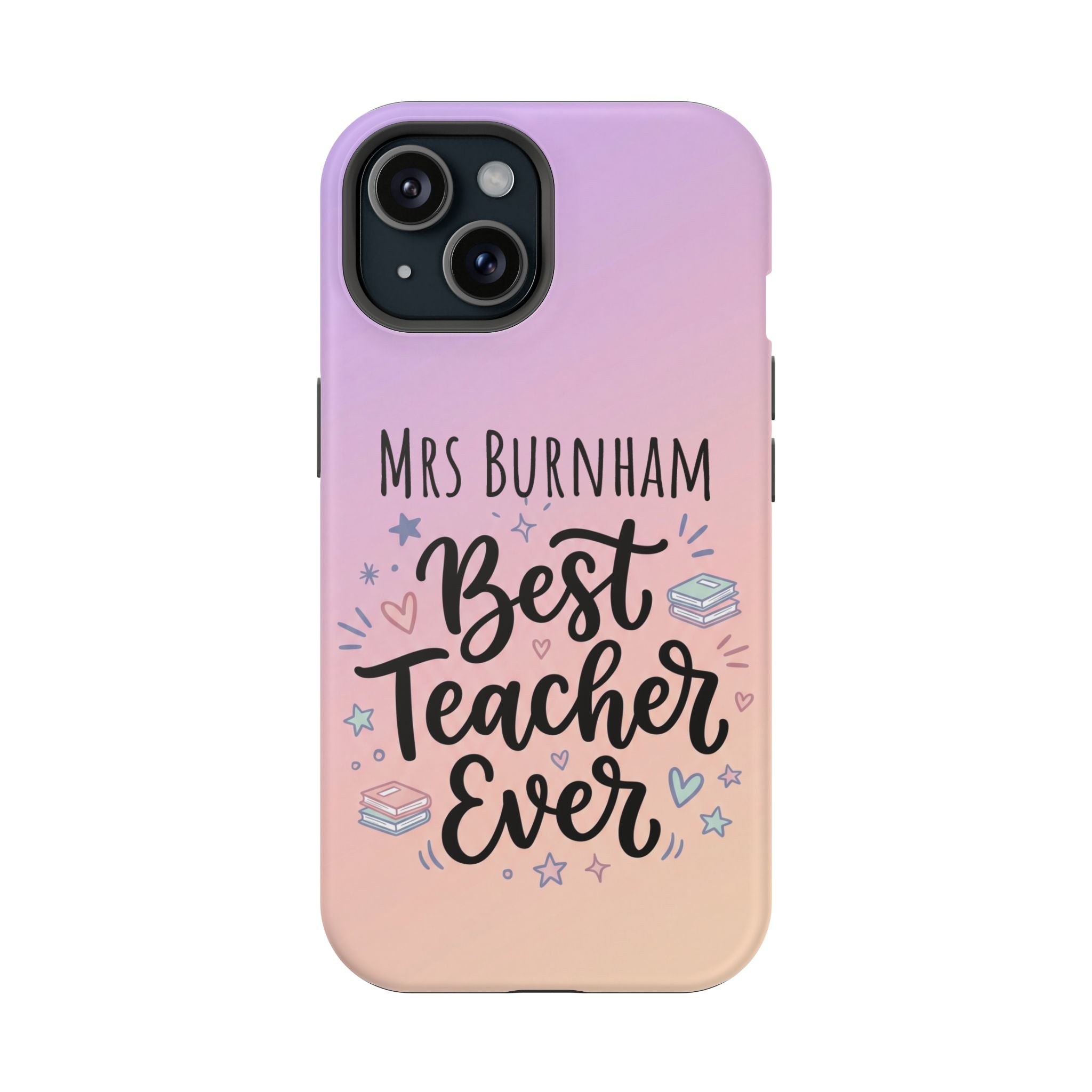 Best Teacher Ever Personalized Phone Case — Wireless Charging Cover