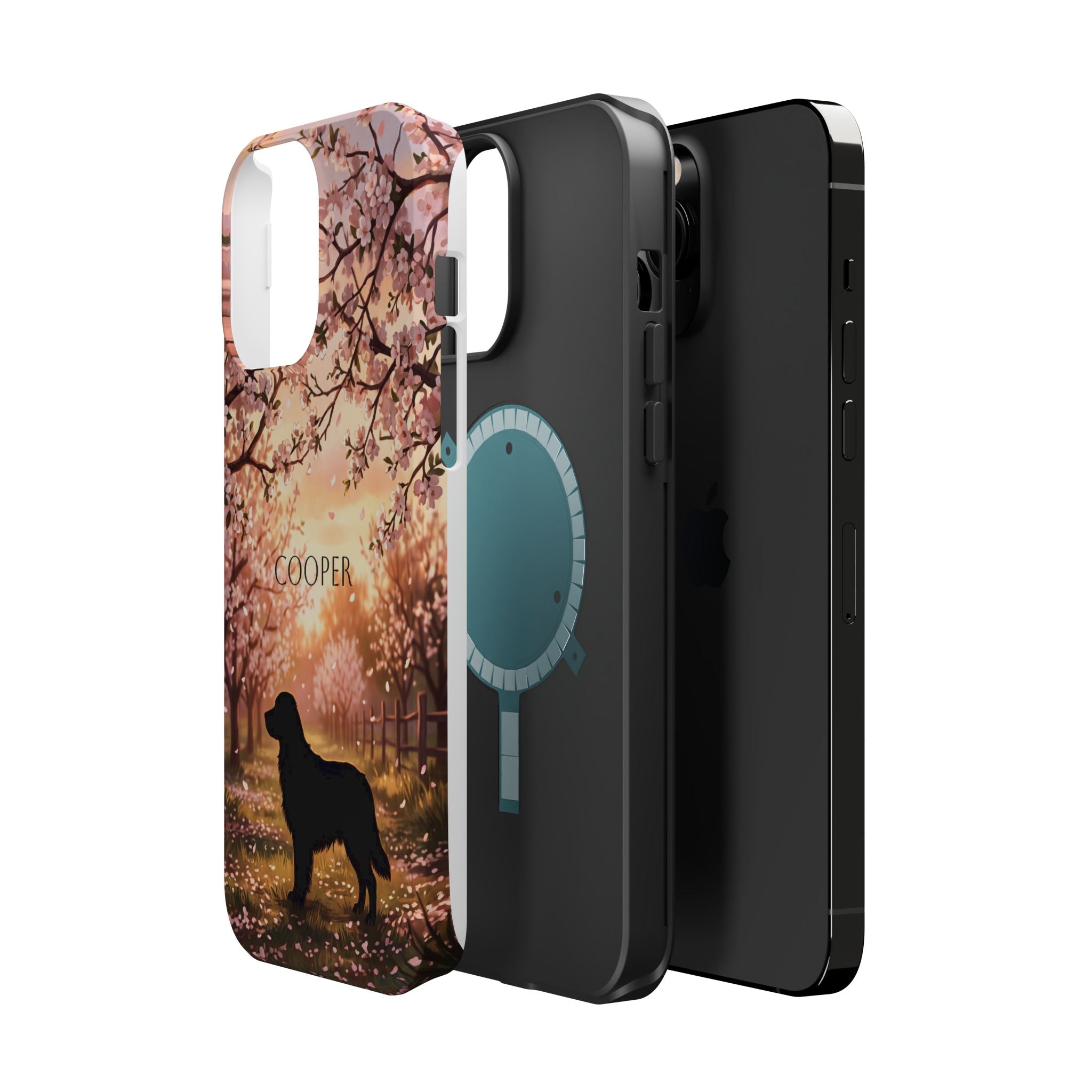 Personalized Golden Retriever Autumn Forest Phone Case — Wireless Charging Cover