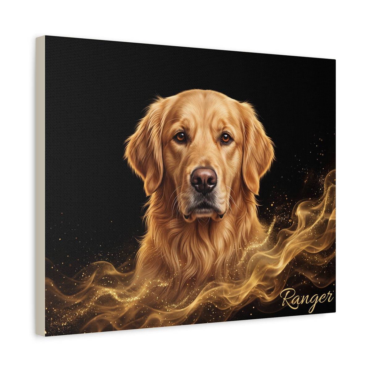 Golden Retriever Personalized Canvas | Golden Smoke Wall Art