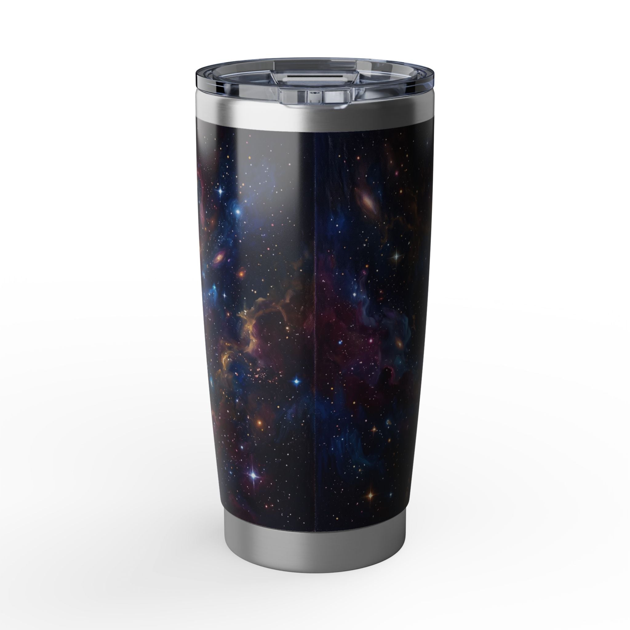 Dachshund King Stainless Tumbler — 20oz Personalized Travel Mug with Crowned Dog Purple Galaxy Design