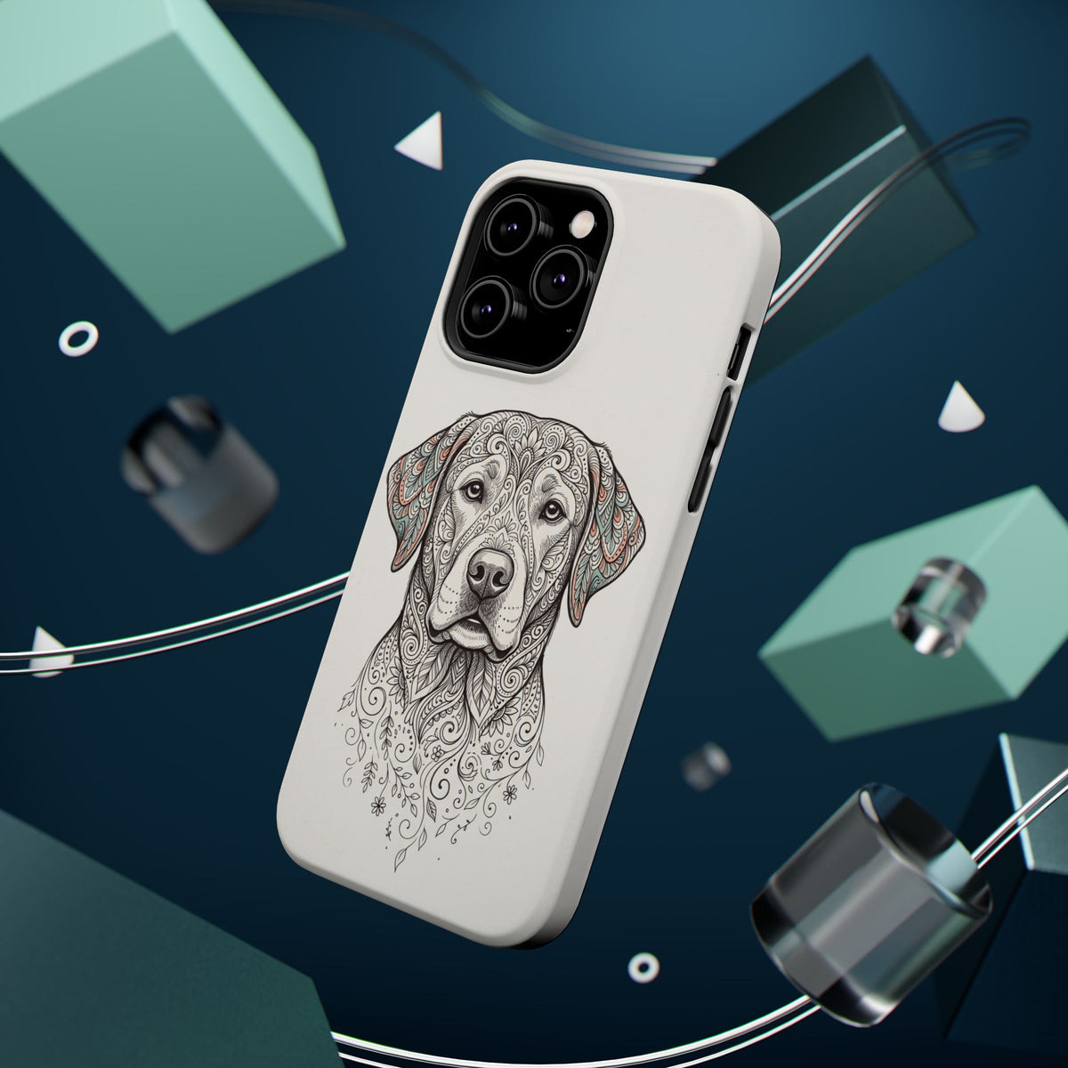 Mandala Labrador Phone Case — Tough Magnetic Case with Wireless Charging