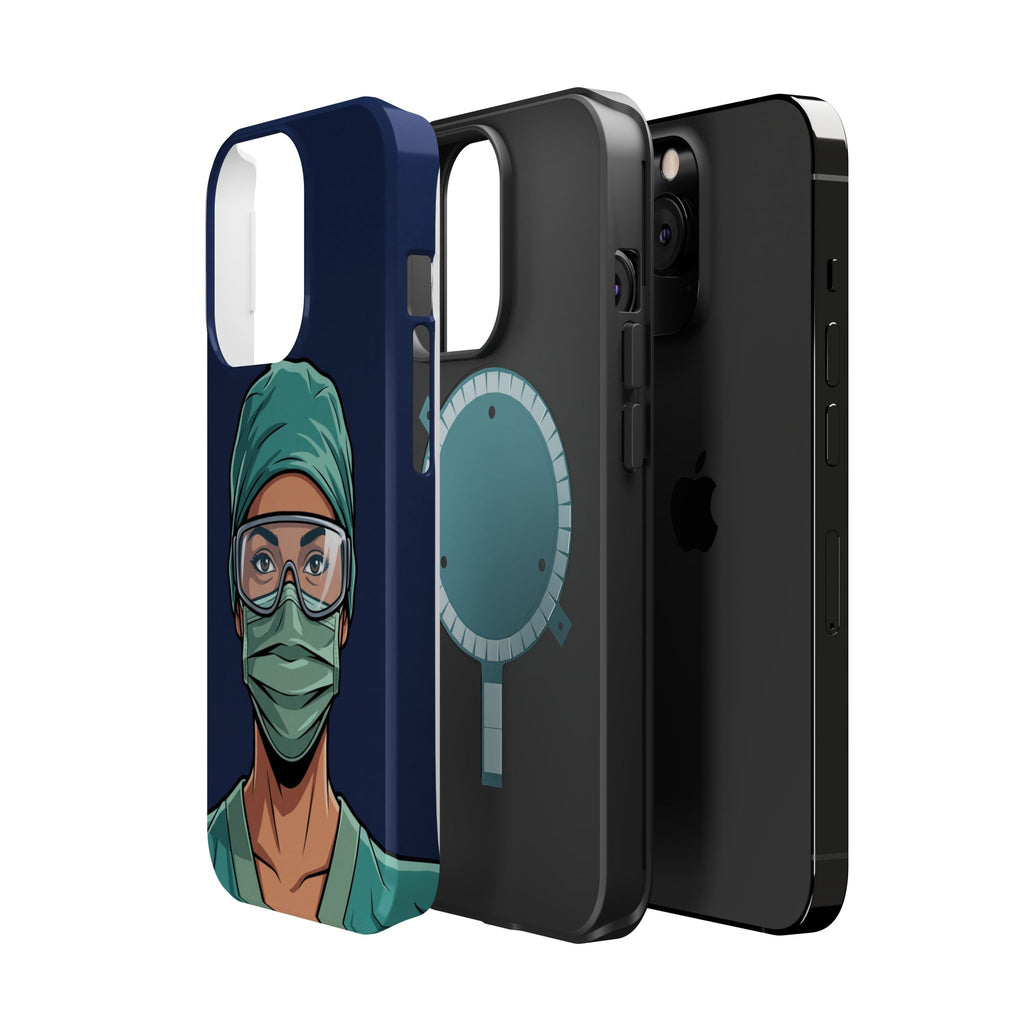 Bold Nurse Portrait Phone Case — Magnetic Wireless Charging Cover