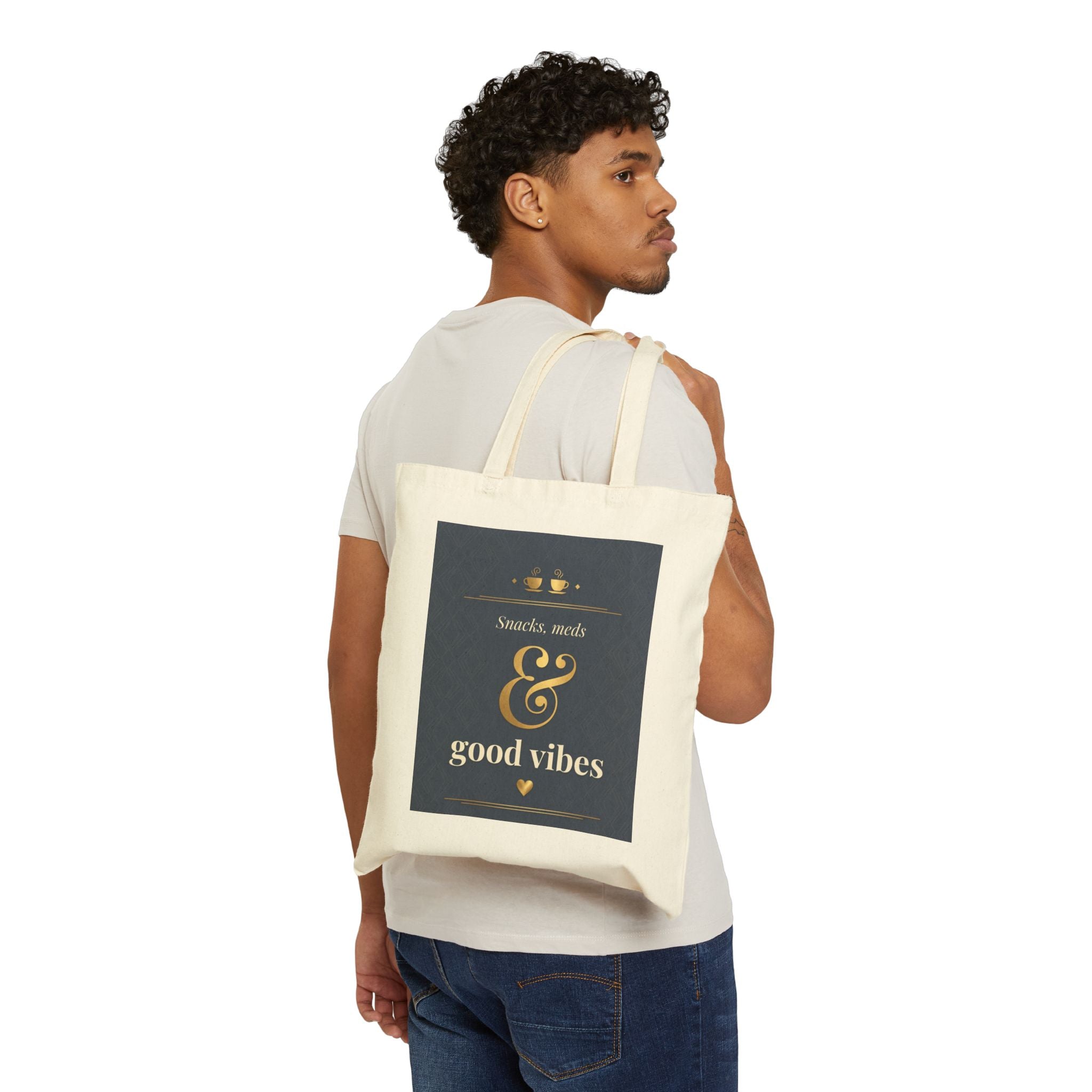 Nurse Tote Bag – Scrubs Meds & Good vibes – Cotton Canvas Tote Bag for Nurses