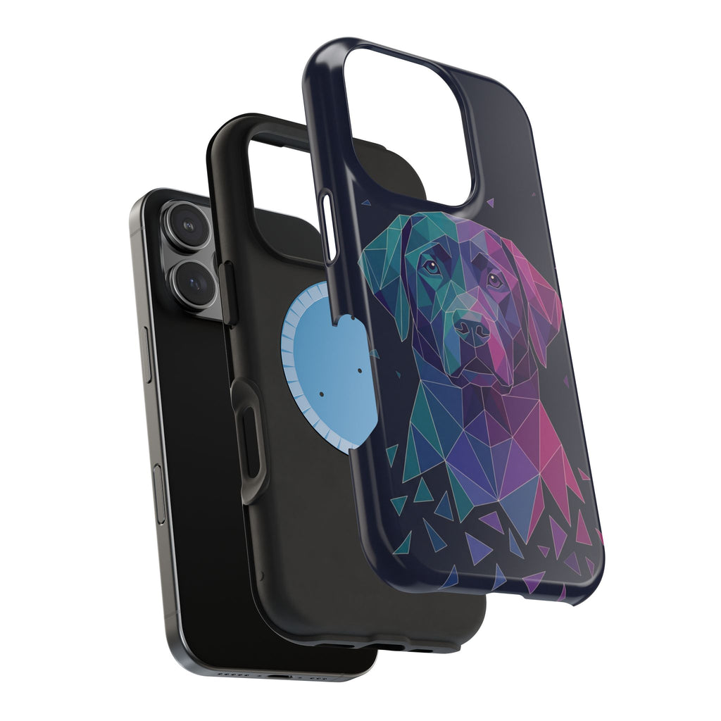 Geometric Labrador Phone Case — Tough Magnetic Case with Wireless Charging