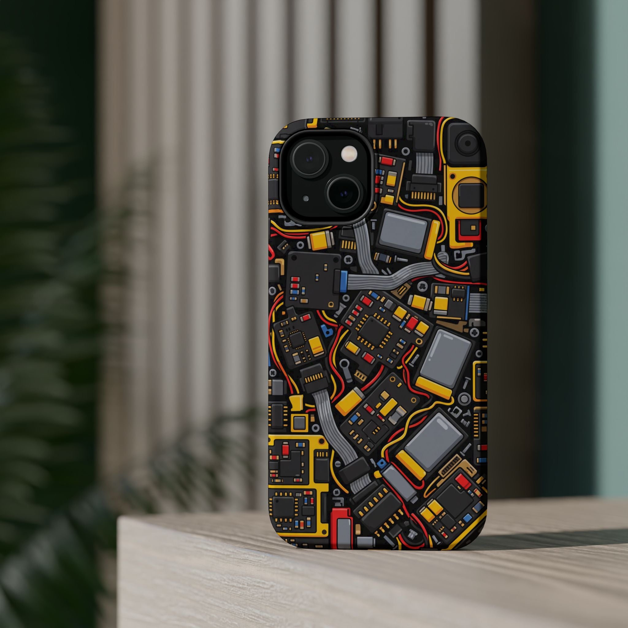 Voltage Board Phone Case — Yellow Circuit Wireless Charging Cover