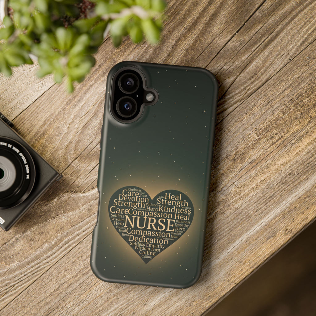 Nurse Heart Word and Art Phone Case — Impact-Resistant Wireless Charging Cover