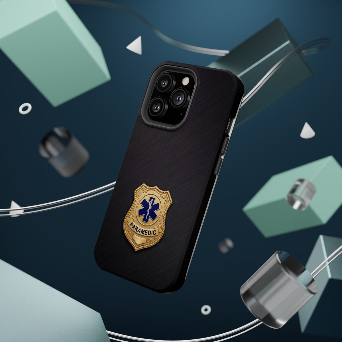 Gold Paramedic Badge Phone Case — Magnetic Wireless Charging Cover