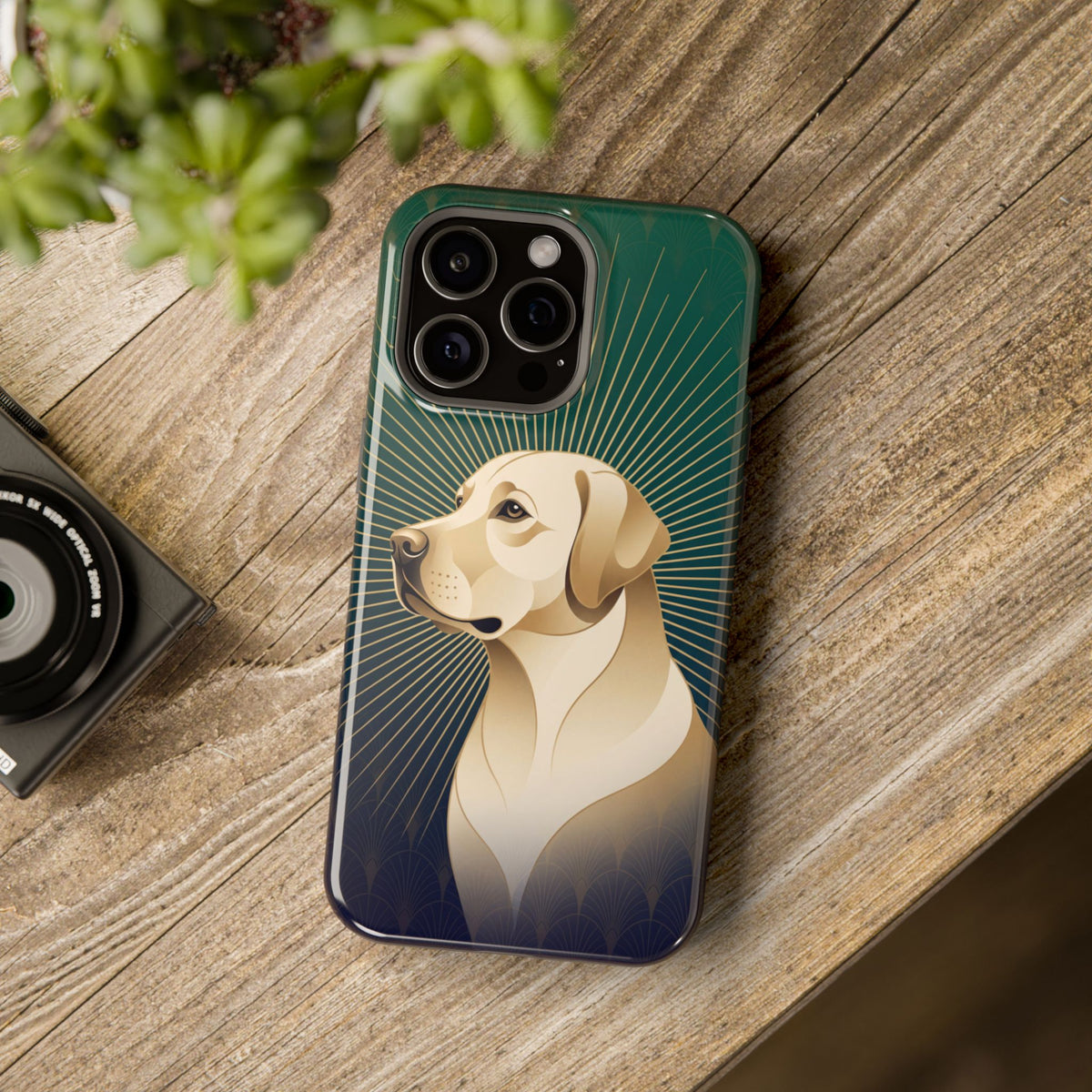 Art Deco Labrador Phone Case — Tough Magnetic Case with Wireless Charging
