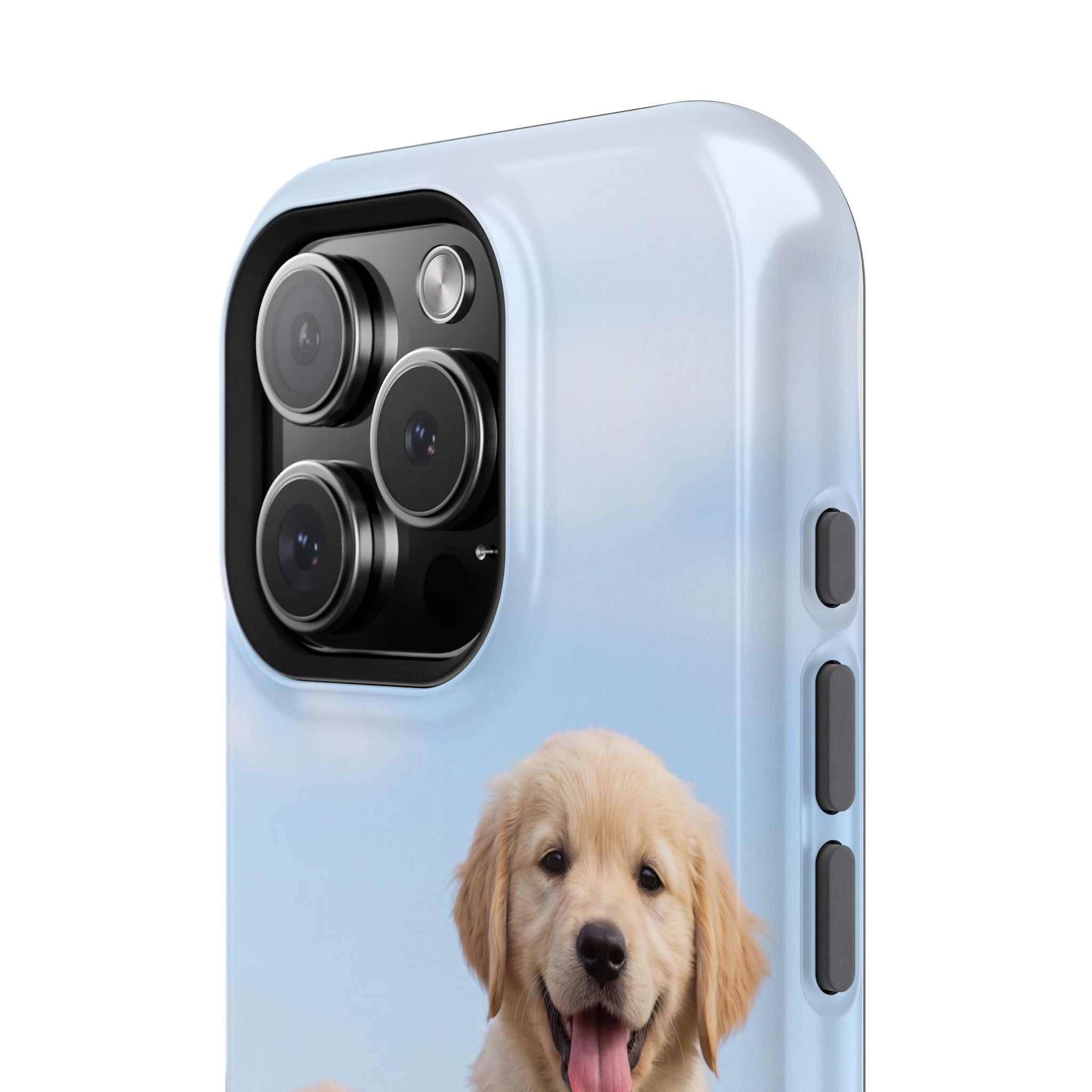 Golden Retriever Puppy Duo Phone Case — Impact-Resistant Wireless Charging Cover