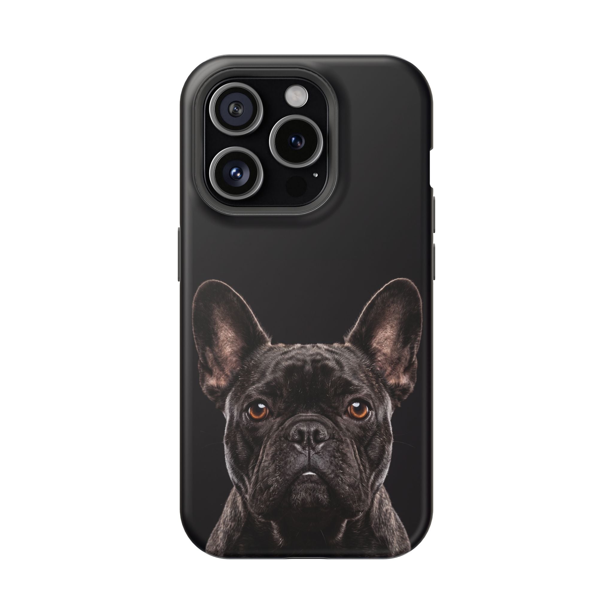 Black French Bulldog Phone Case — Impact-Resistant Wireless Charging Cover