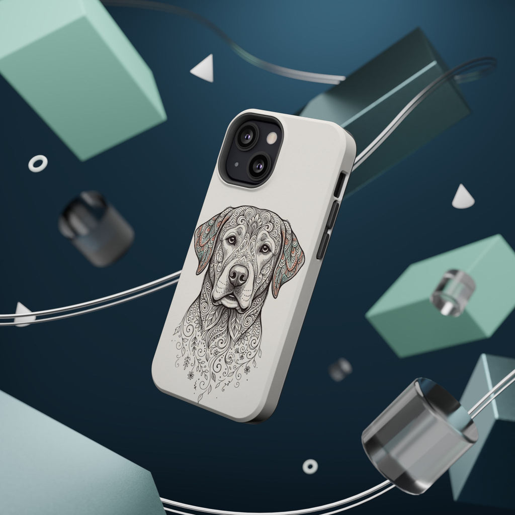 Mandala Labrador Phone Case — Tough Magnetic Case with Wireless Charging