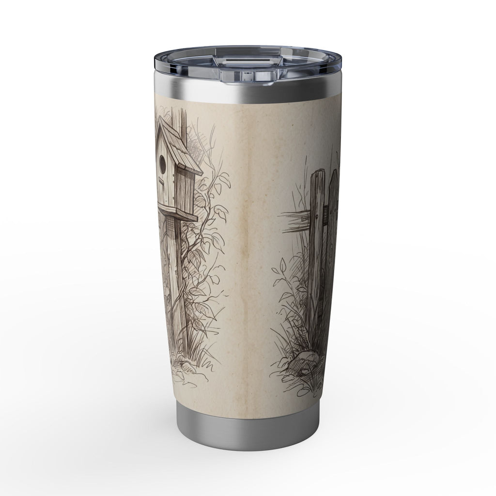 Royal Dachshund Stainless Tumbler — 20 oz Personalized Travel Mug with Cottage Garden Design