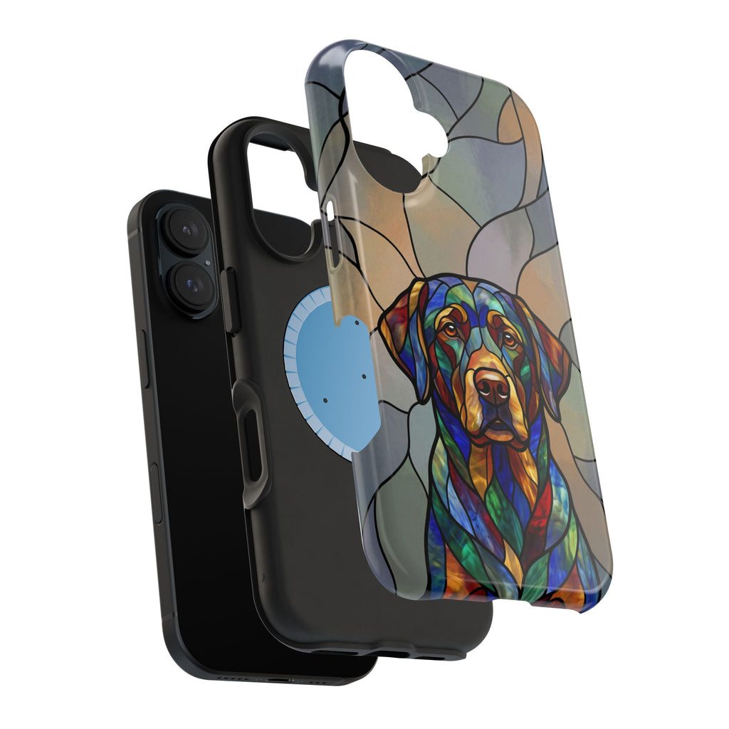 Stained Glass Labrador Phone Case — Tough Magnetic Case with Wireless Charging