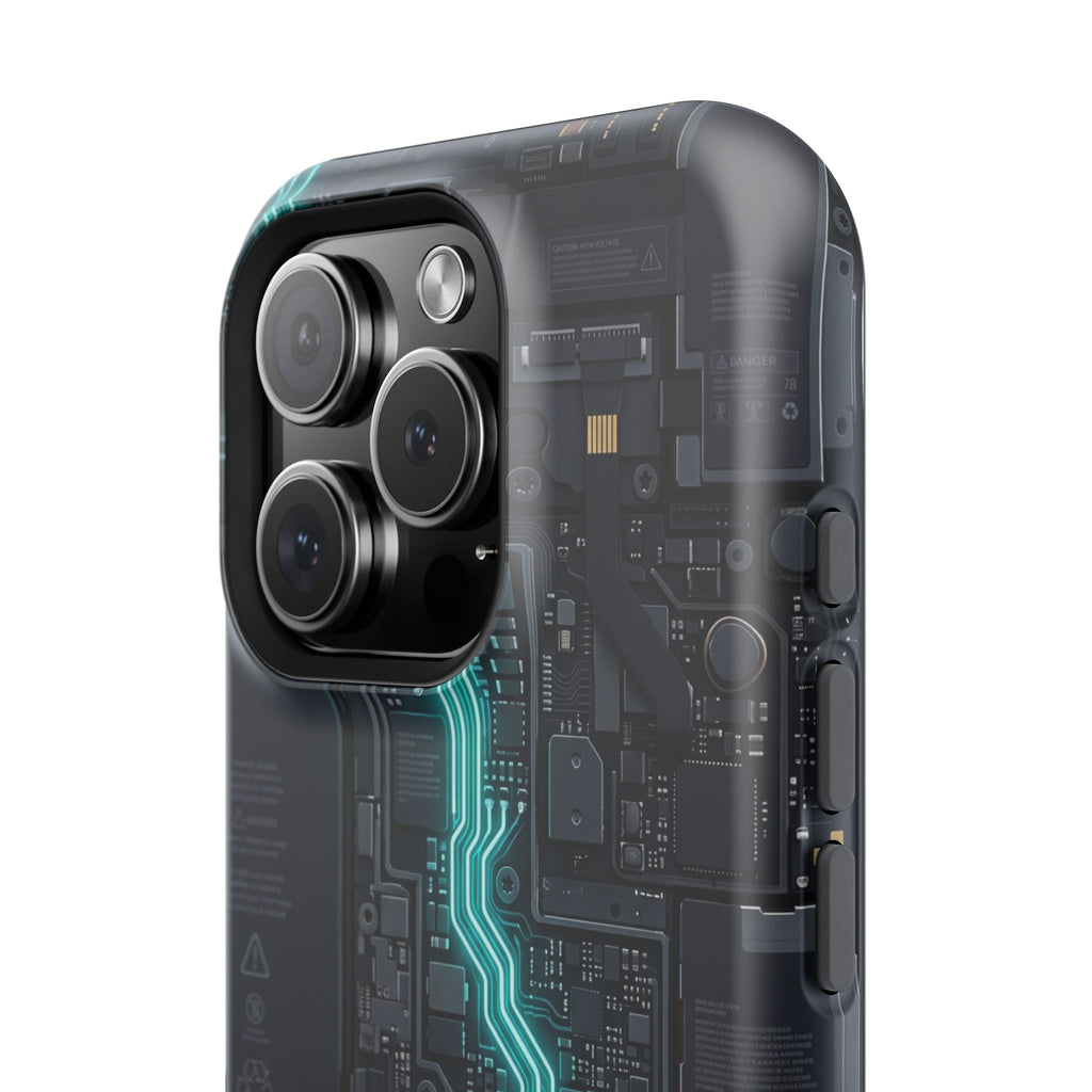 Cyan Bolt Electrician Phone Case — Electric Circuit Wireless Charging Cover