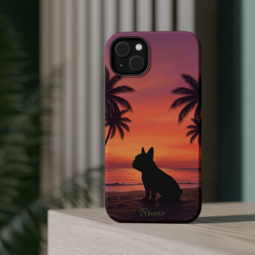 Personalized French Bulldog Tropical Beach Phone Case — Wireless Charging Cover