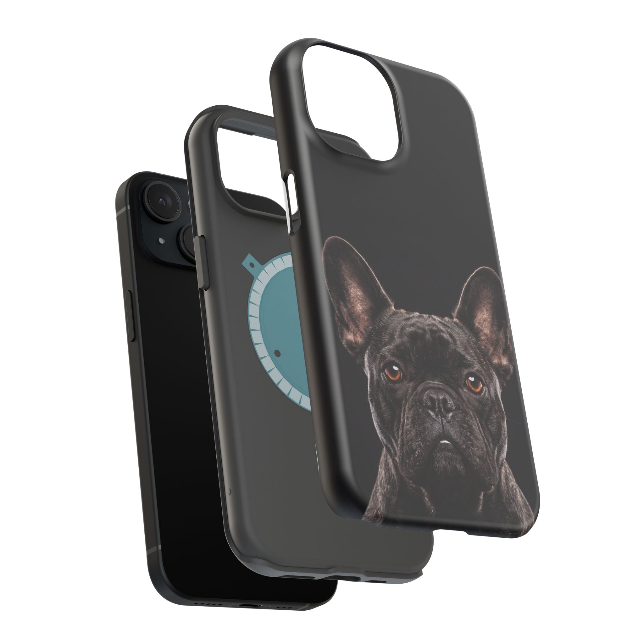 Black French Bulldog Phone Case — Impact-Resistant Wireless Charging Cover