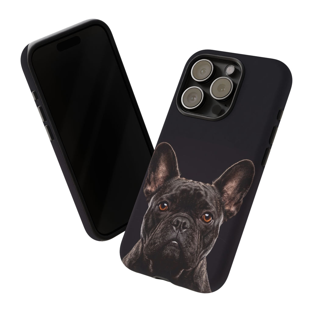 Front-Facing French Bulldog Phone Case | Dramatic Black Studio Portrait | Samsung & iPhone