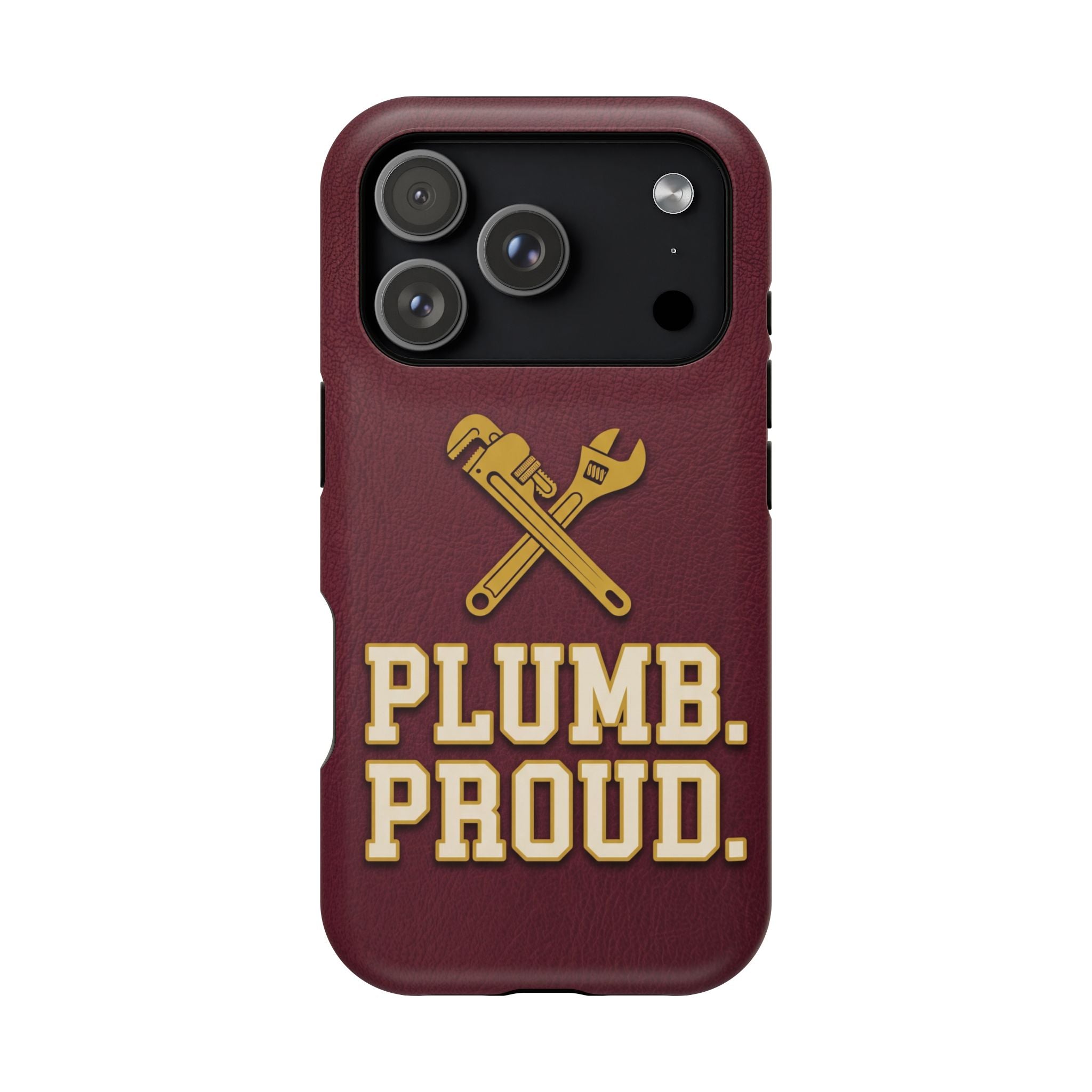 Plumb. Proud. Phone Case — Crossed Wrenches Wireless Charging Cover
