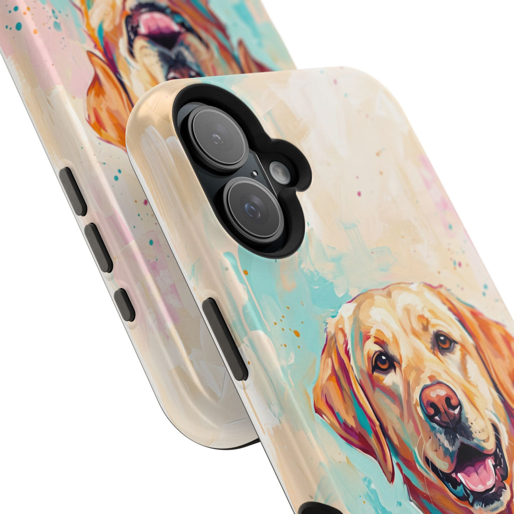 Yellow Labrador Colour Splash Phone Case — Tough Magnetic Case with Wireless Charging