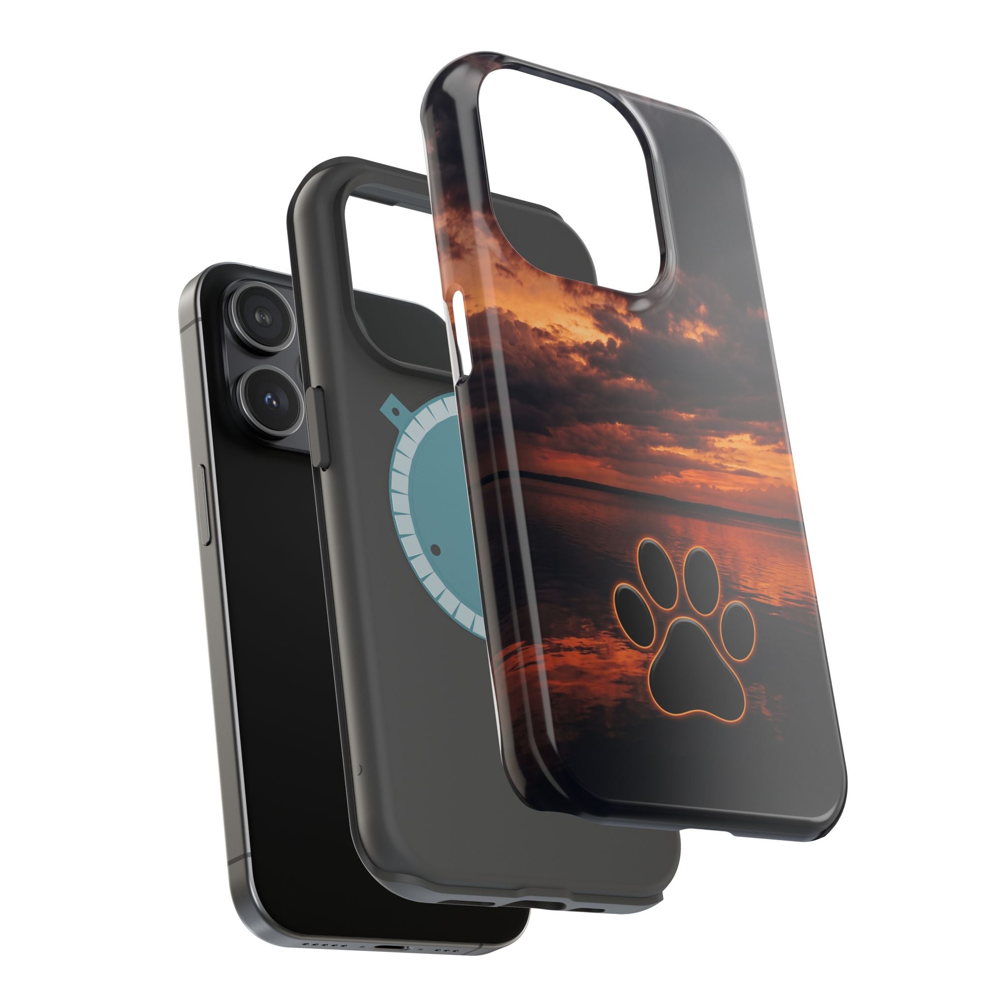 Paw Sunset Magnetic Impact-Resistant Phone Case for iPhone and Samsung Galaxy series