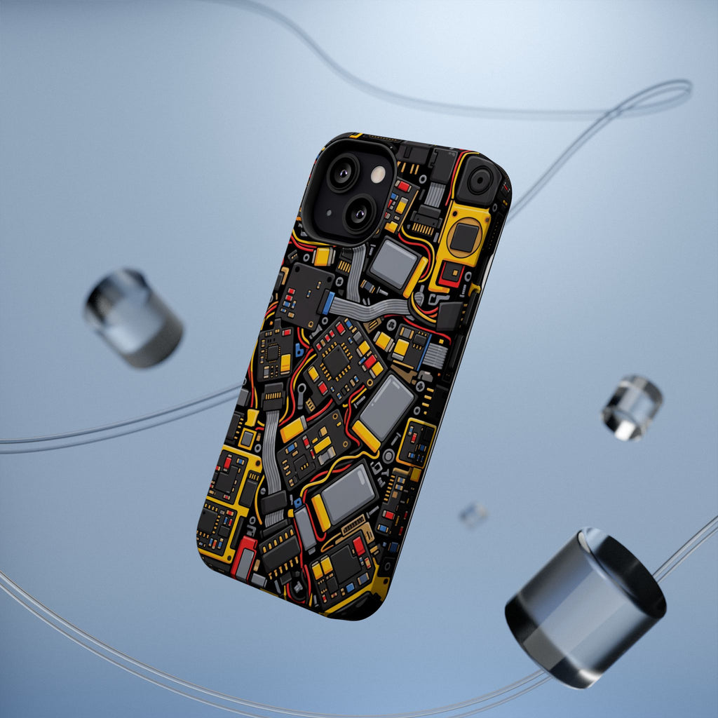 Voltage Board Phone Case — Yellow Circuit Wireless Charging Cover