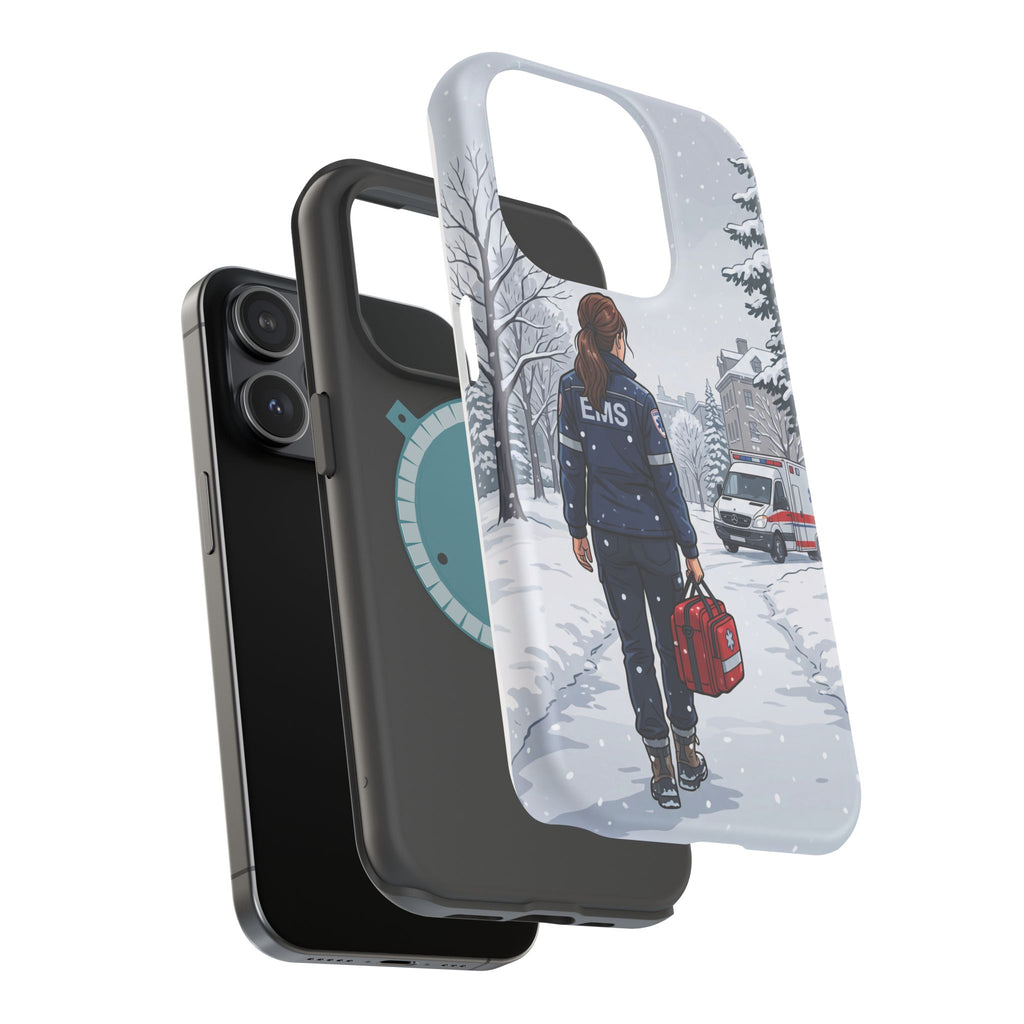 Paramedic/EMT Winter Phone Case — Magnetic Wireless Charging Cover
