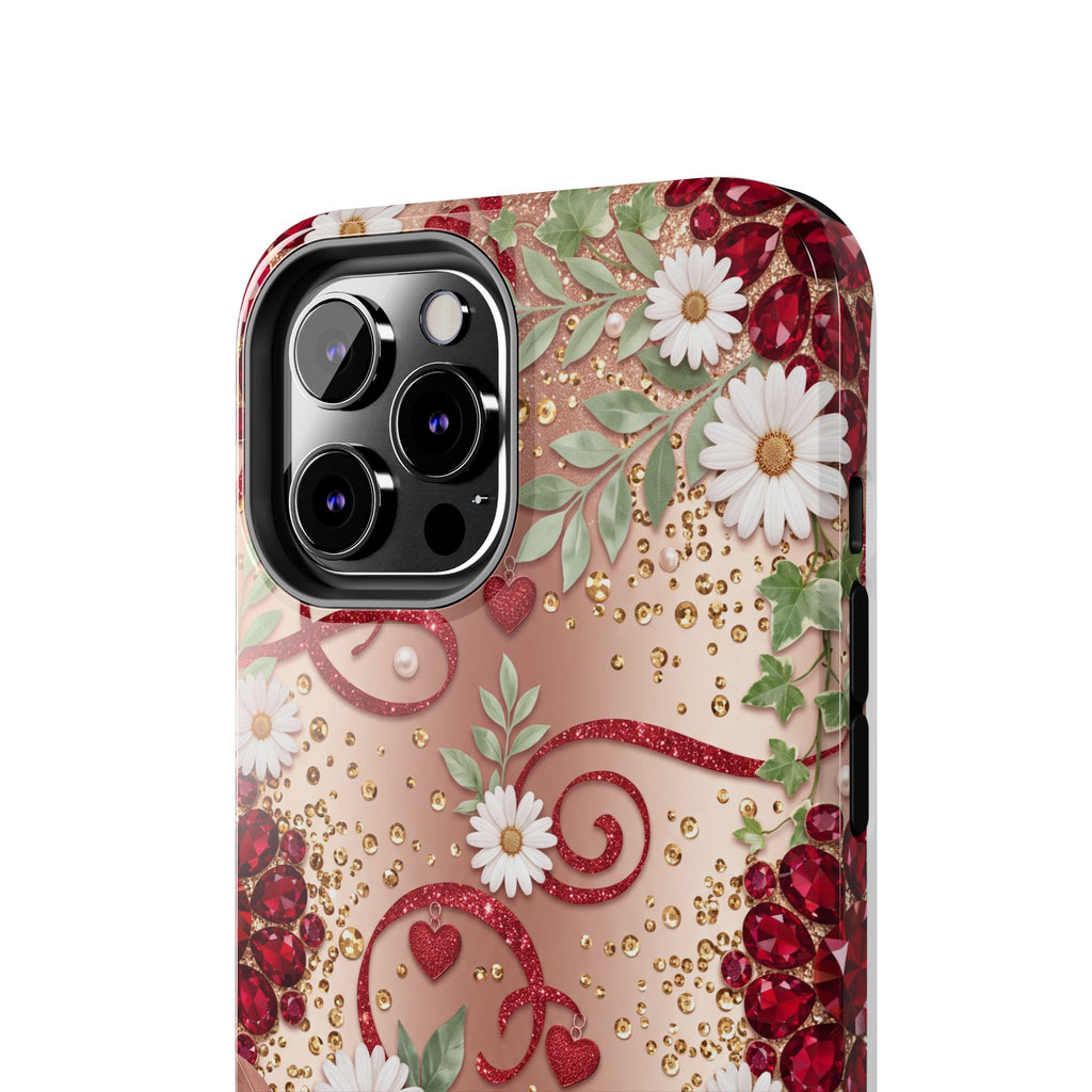 Personalized Teacher Phone Case — Custom Name and Message - Floral Jeweled Design