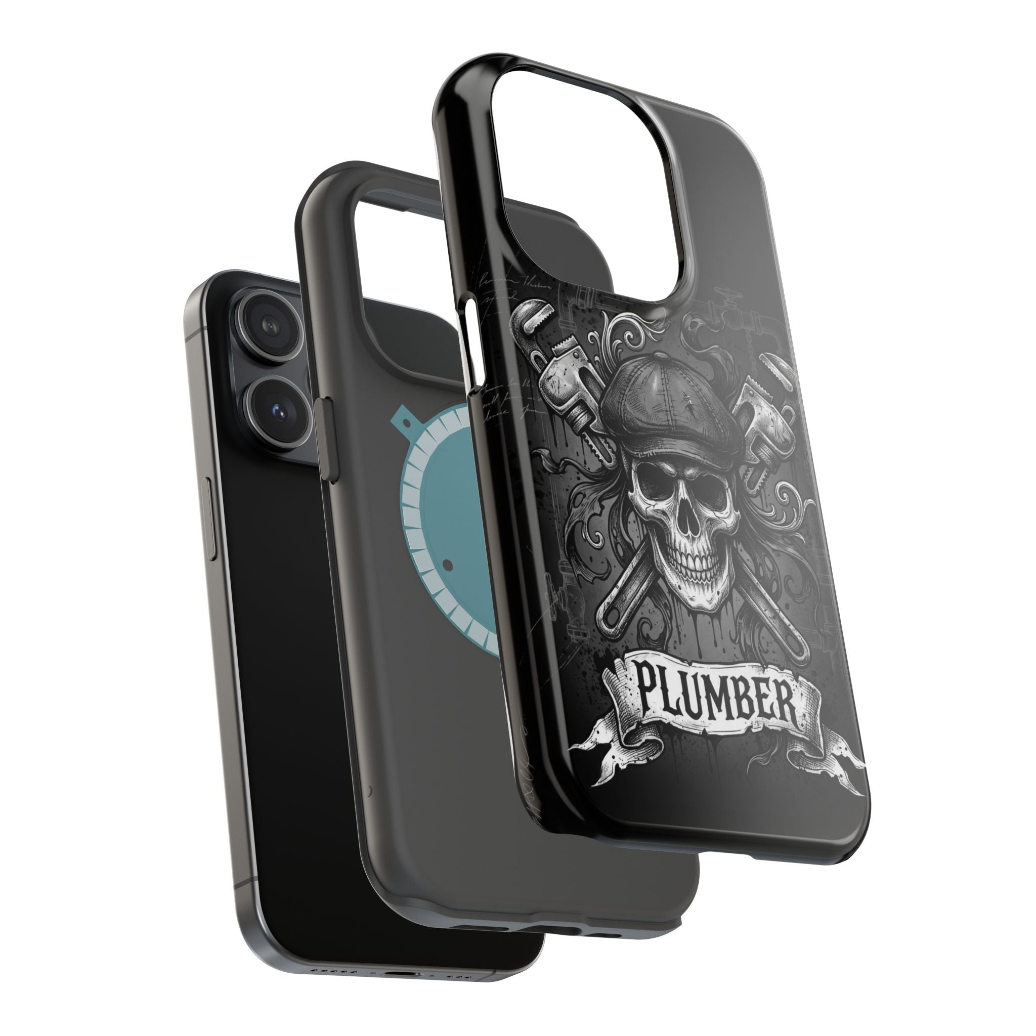 Skull & Wrenches Plumber Phone Case — Wireless Charging Cover
