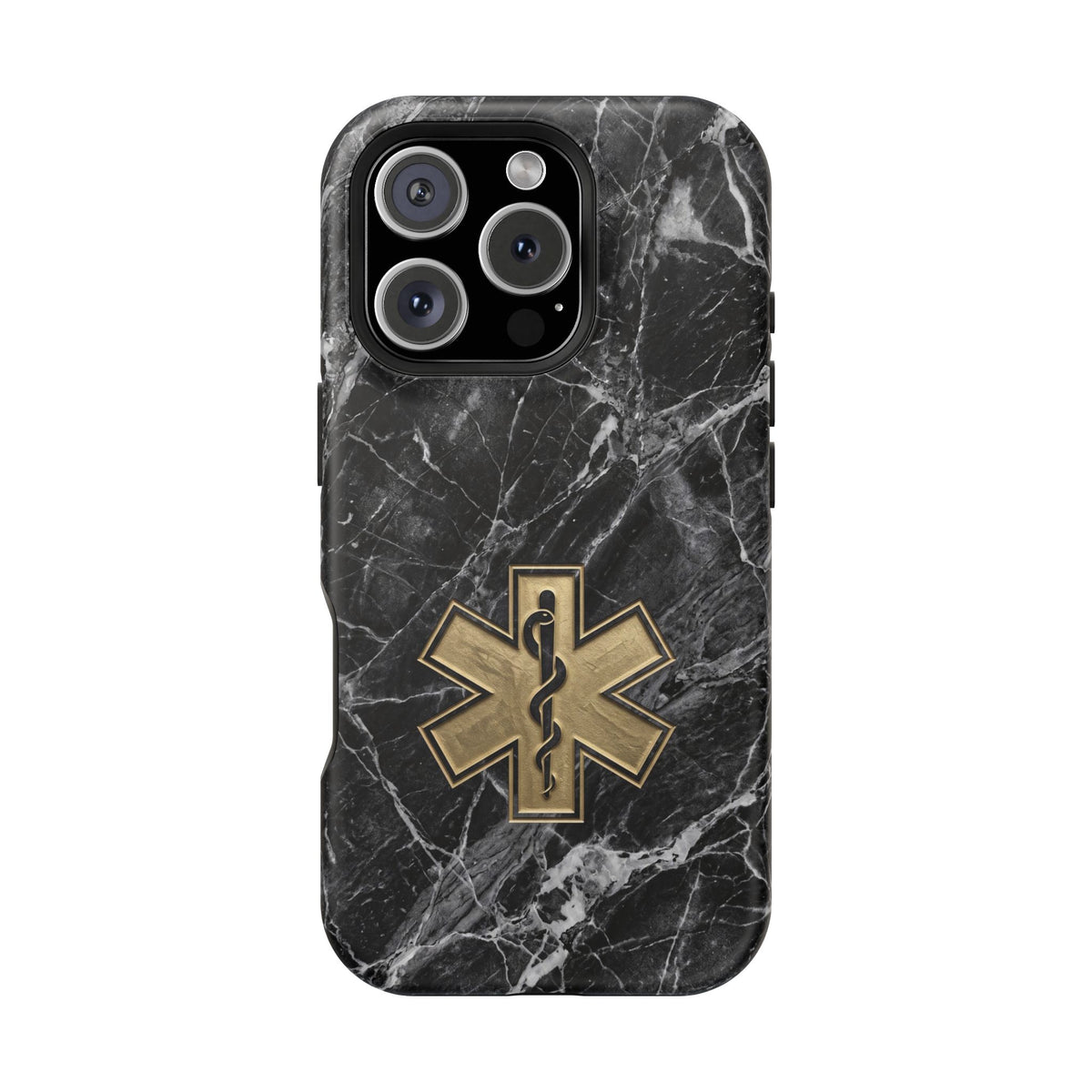 Paramedic/EMT Marble Phone Case — Magnetic Wireless Charging Cover