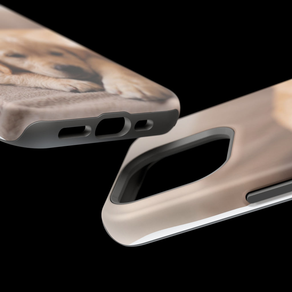 Golden Retriever Puppy Phone Case — Impact-Resistant Wireless Charging Cover