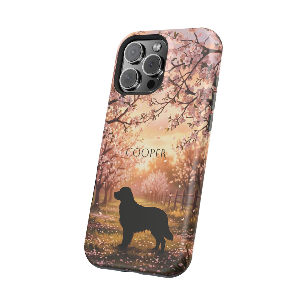 Personalized Golden Retriever Autumn Forest Phone Case — Wireless Charging Cover
