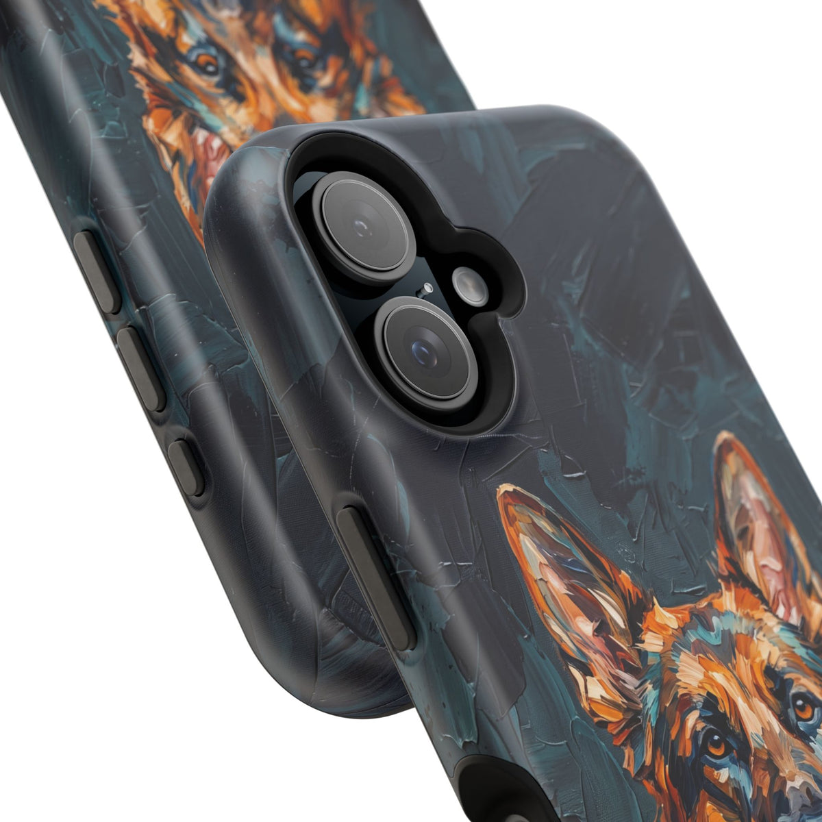 German Shepherd Phone Case | Palette Knife Painting Art — Tough Magnetic Case with Wireless Charging