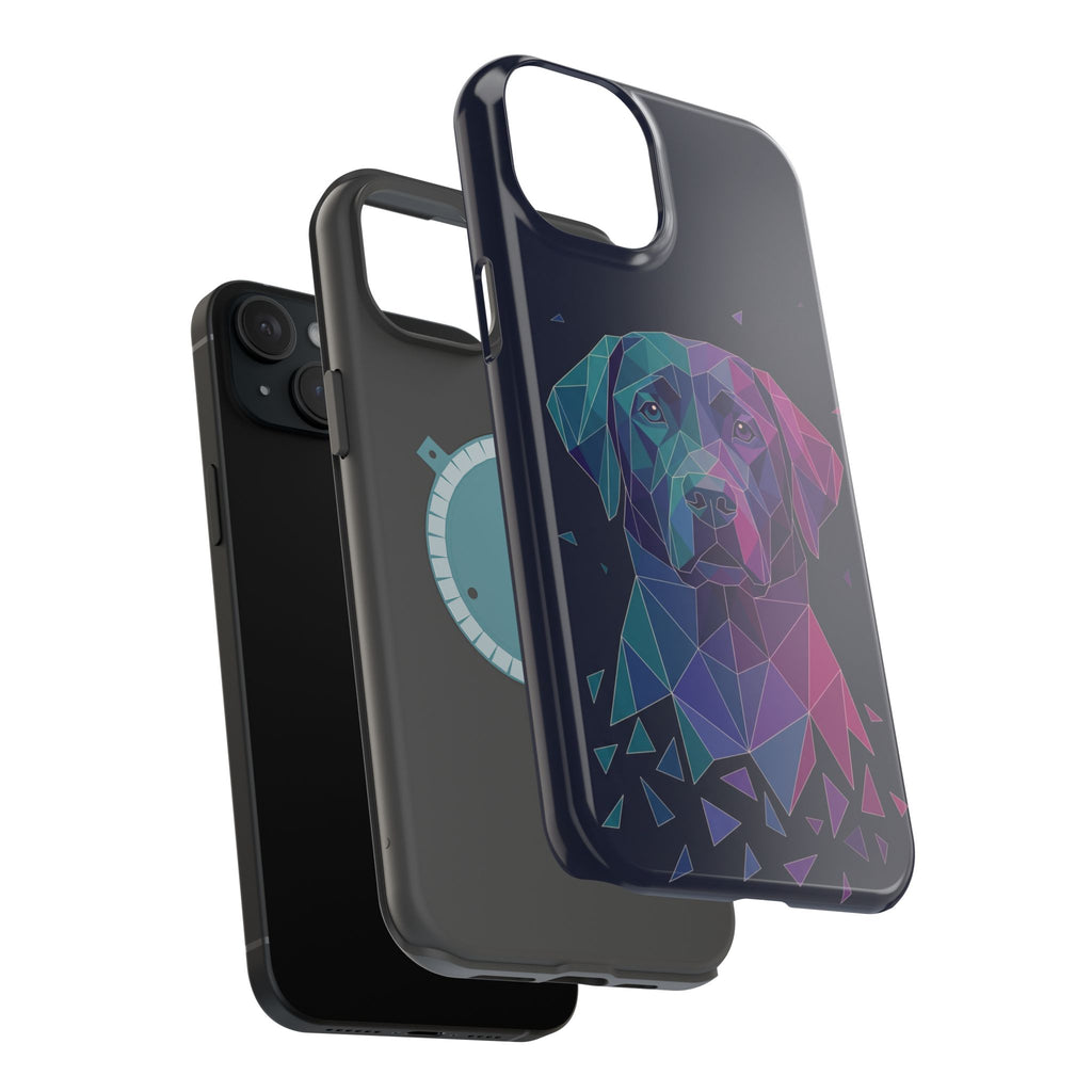 Geometric Labrador Phone Case — Tough Magnetic Case with Wireless Charging