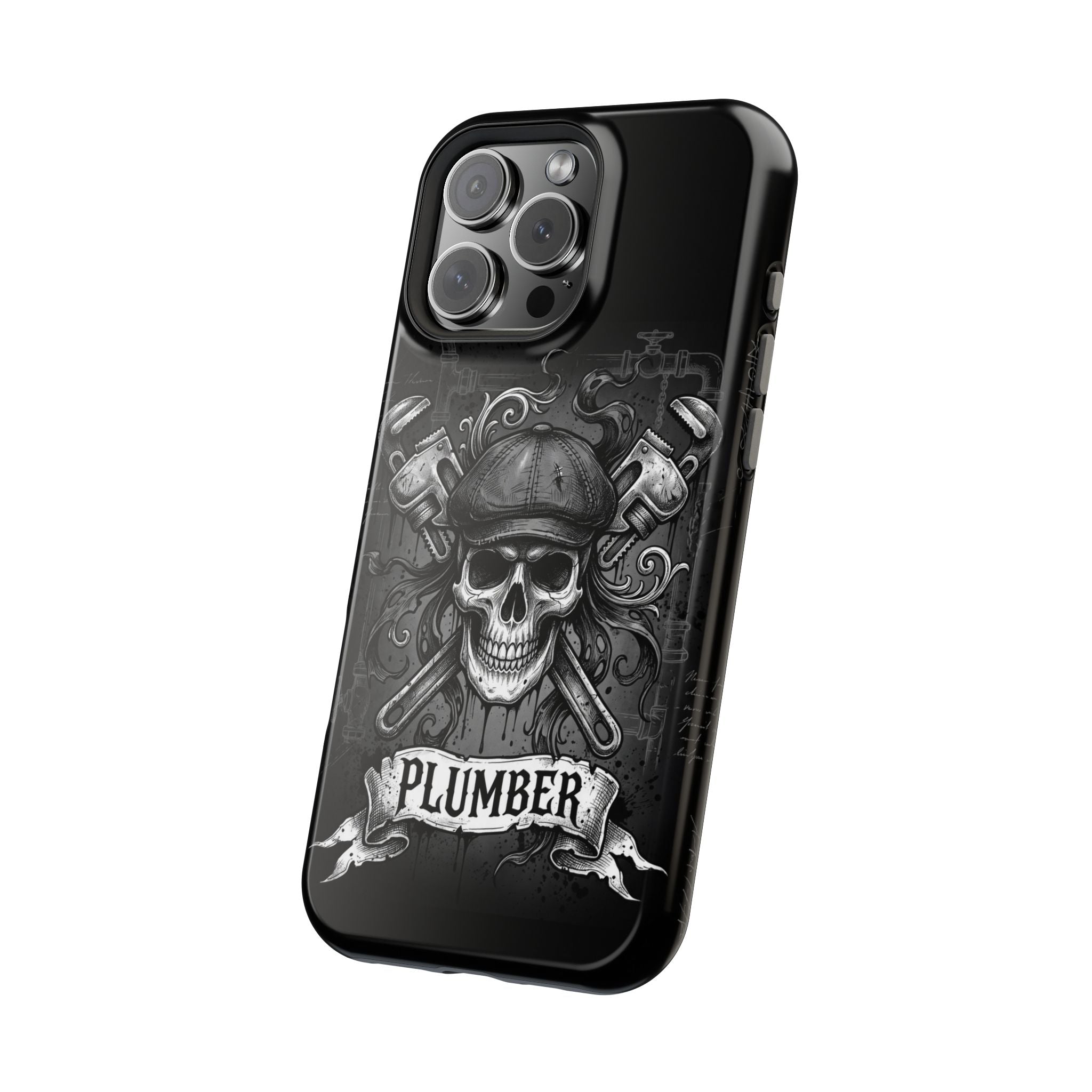 Skull & Wrenches Plumber Phone Case — Wireless Charging Cover