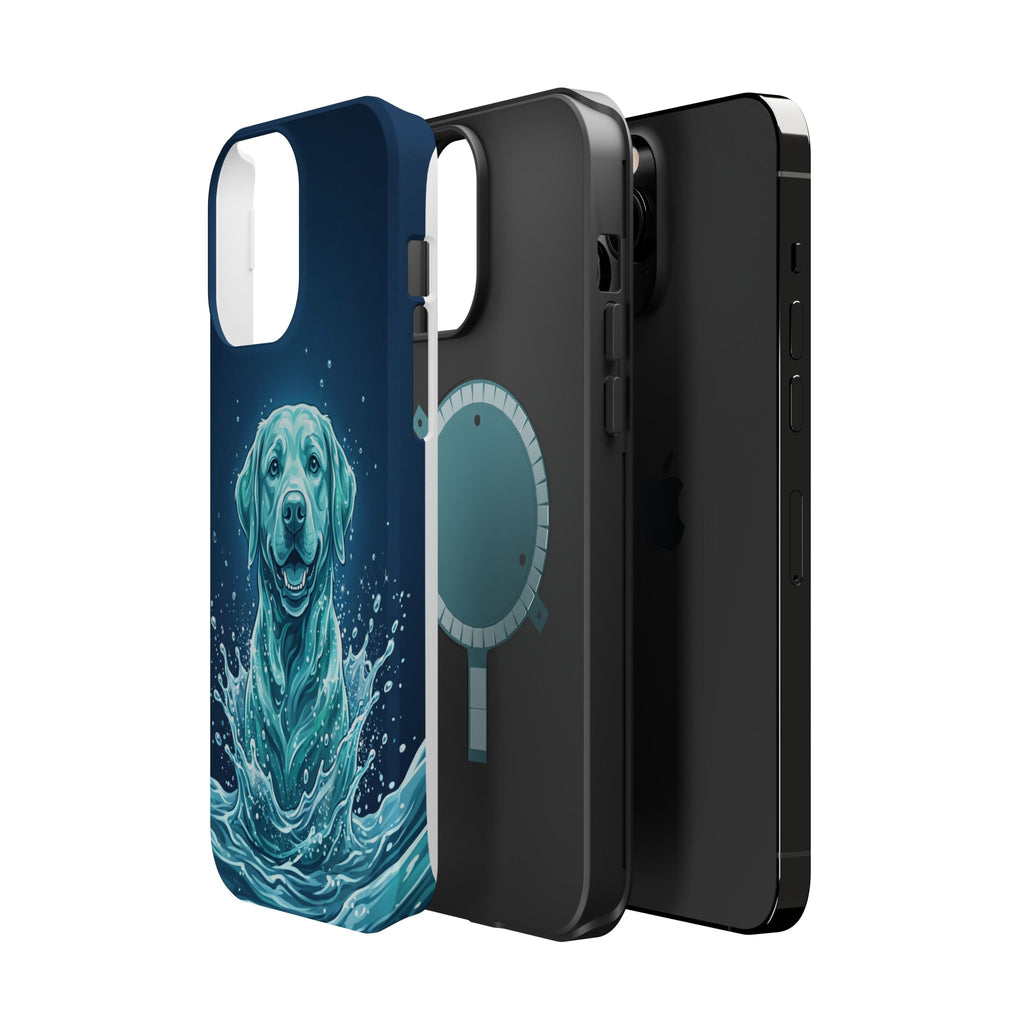 Water Splash Labrador Phone Case — Tough Magnetic Case with Wireless Charging
