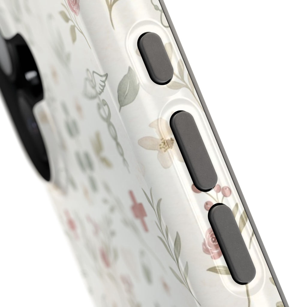 Floral Nurse Phone Case — Impact-Resistant Wireless Charging Cover