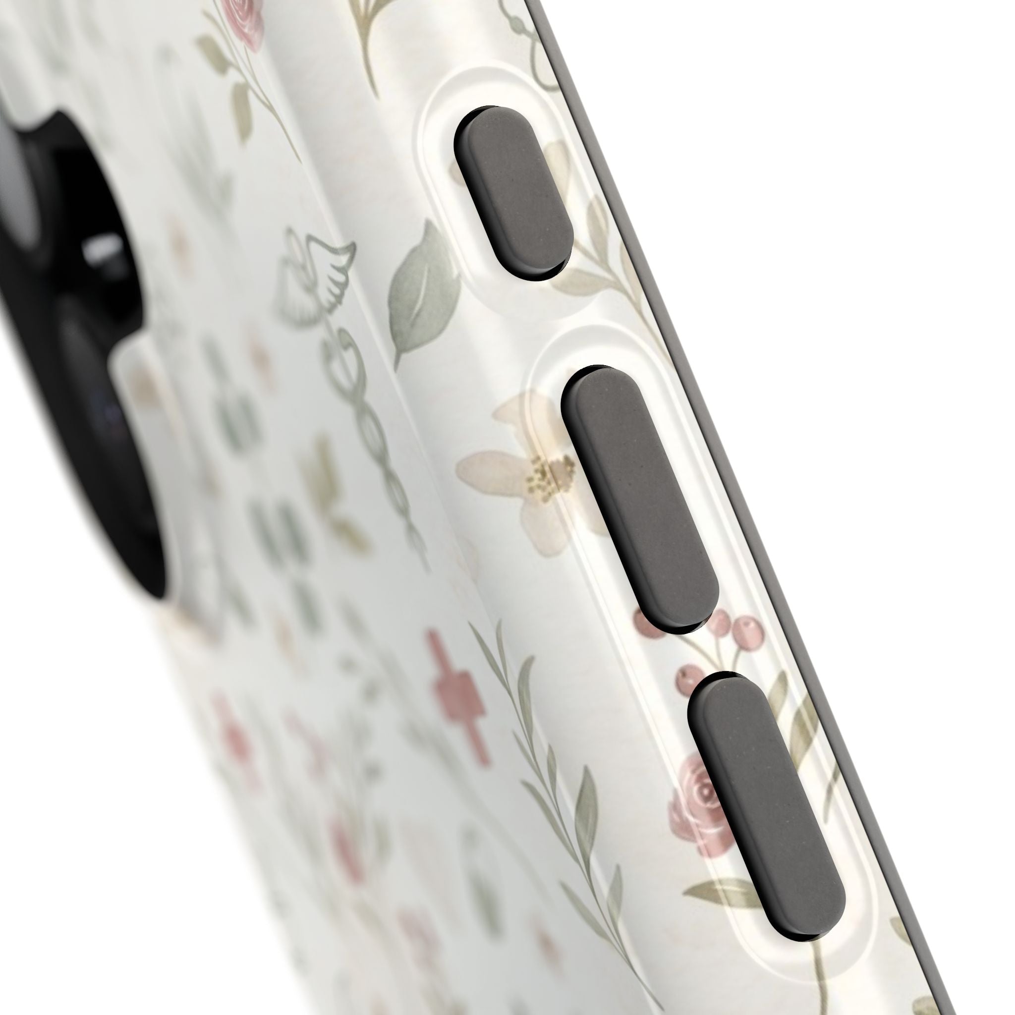 Floral Nurse Phone Case — Impact-Resistant Wireless Charging Cover