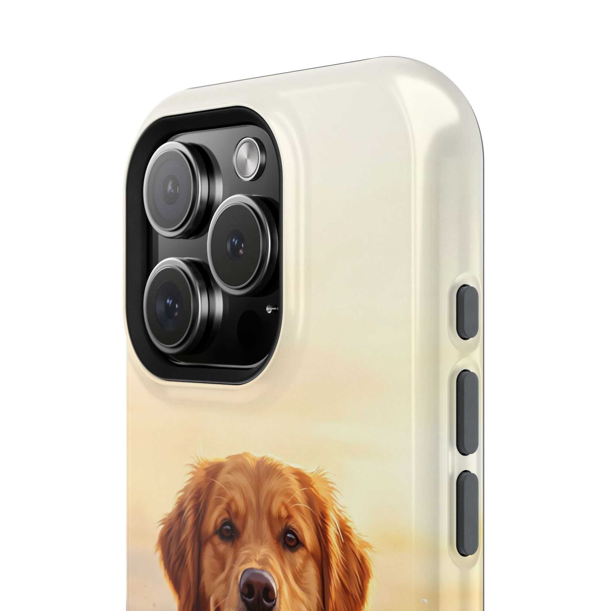 Beach Golden Retriever Phone Case — Impact-Resistant Wireless Charging Cover