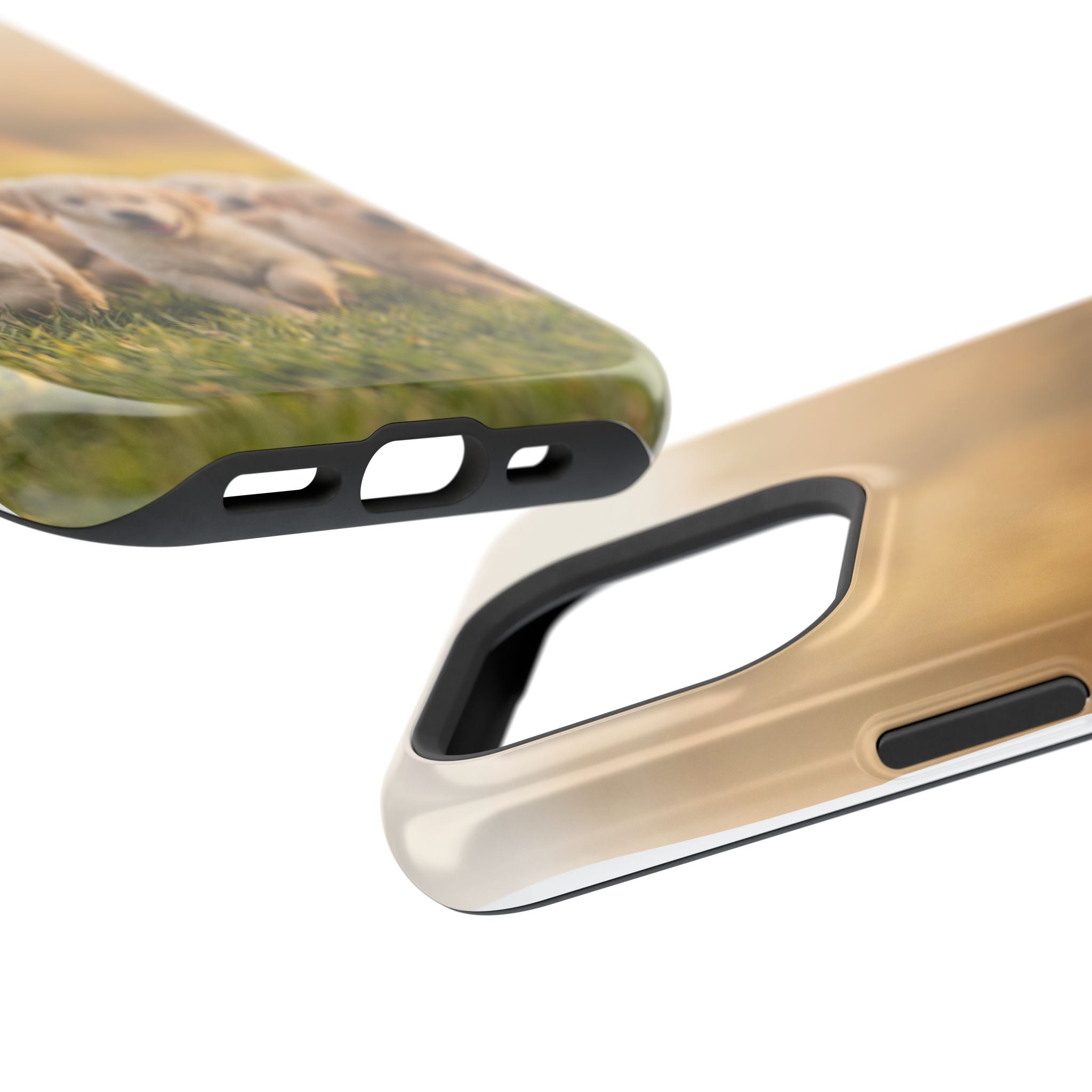 Golden Retriever Puppies Phone Case — Impact-Resistant Wireless Charging Cover