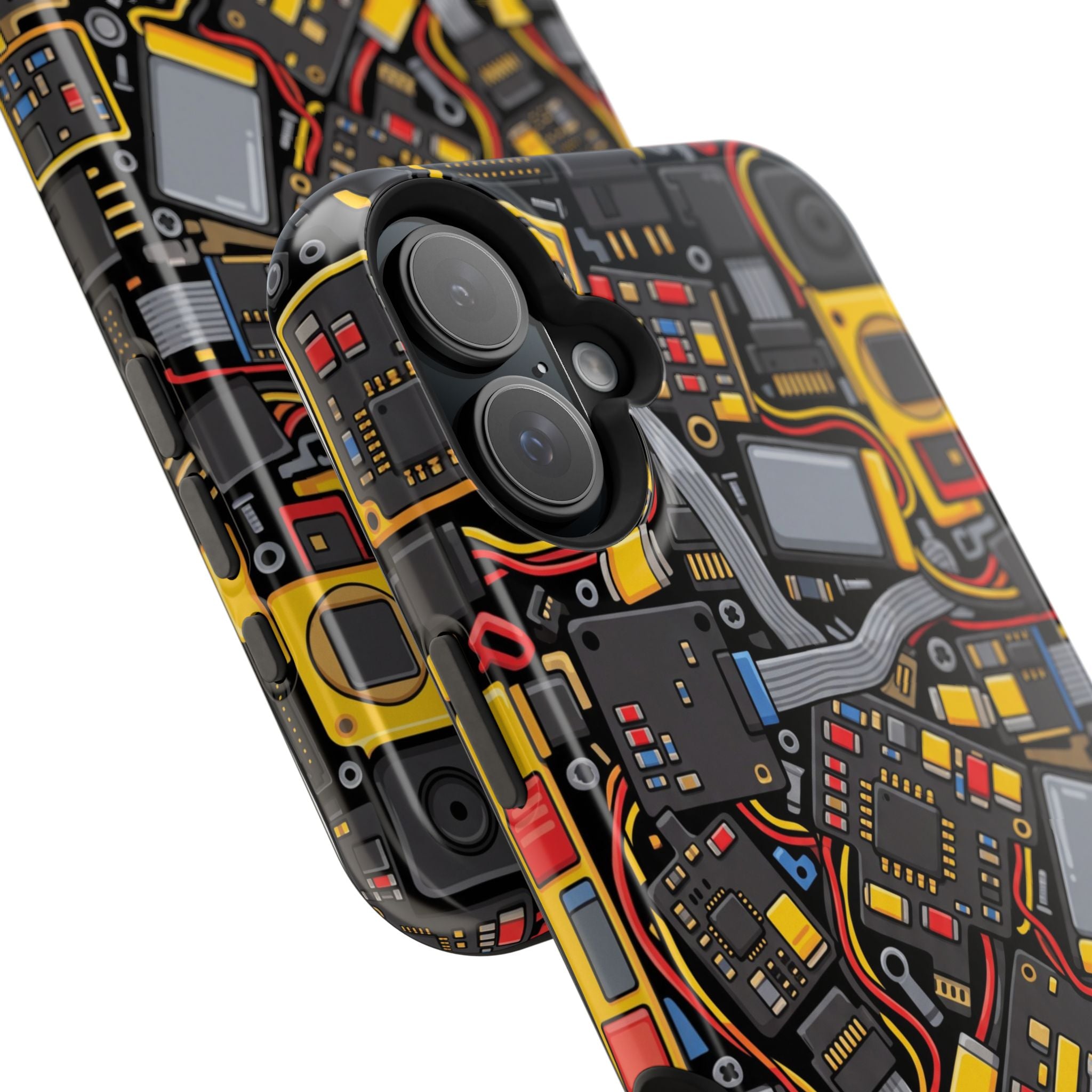 Voltage Board Phone Case — Yellow Circuit Wireless Charging Cover