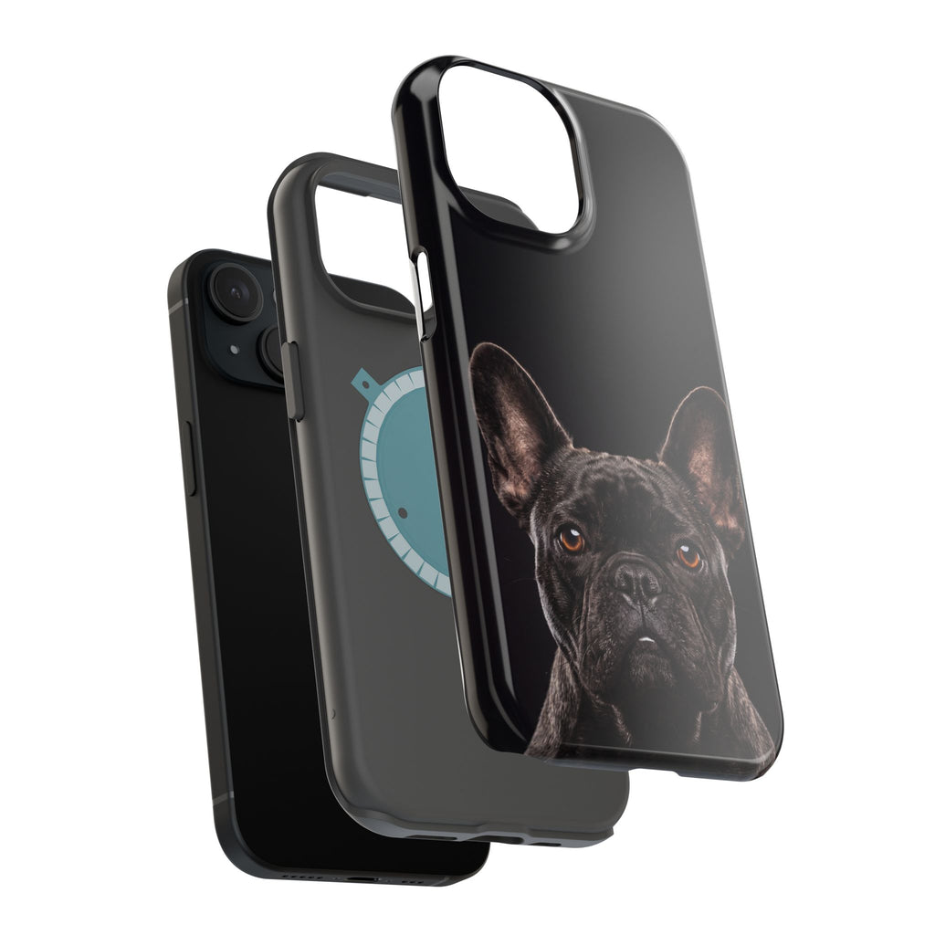 Black French Bulldog Phone Case — Impact-Resistant Wireless Charging Cover
