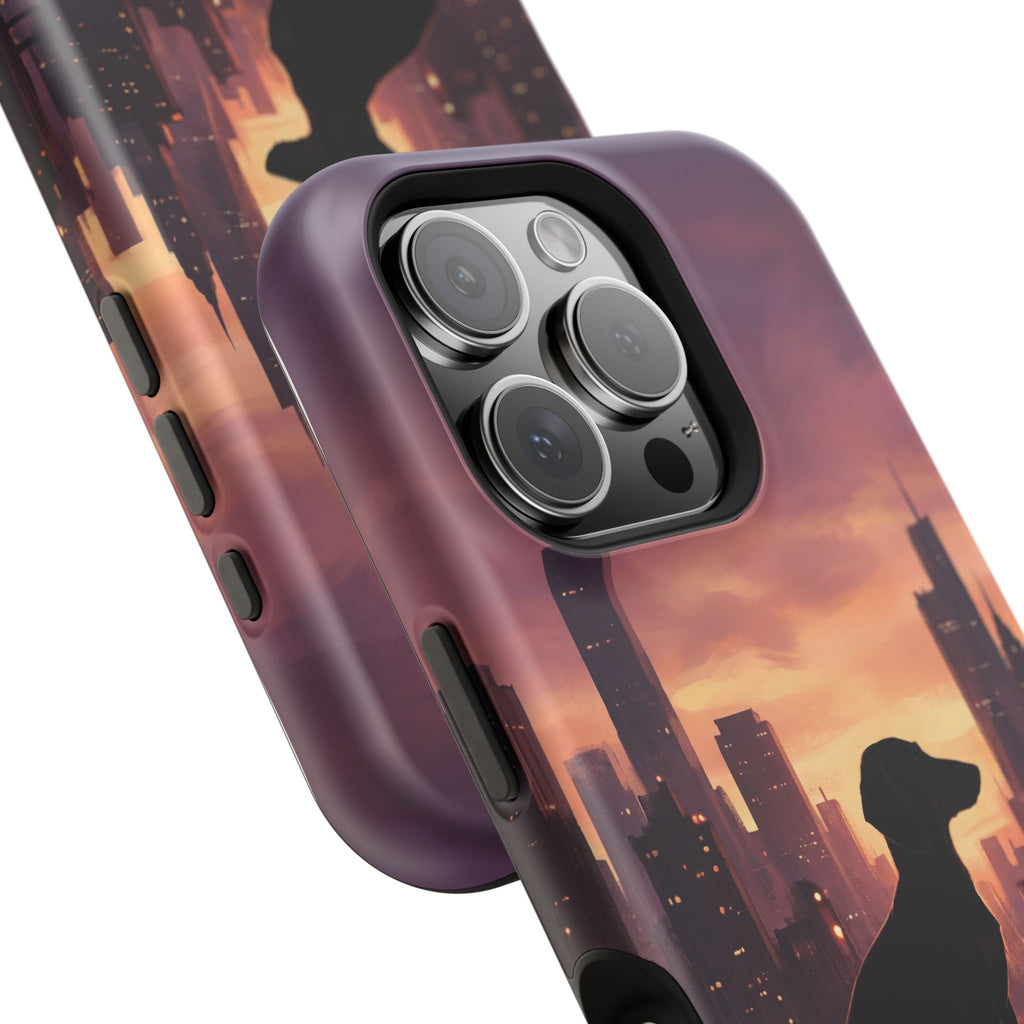 Personalized Dachshund City Skyline Phone Case — Wireless Charging Cover