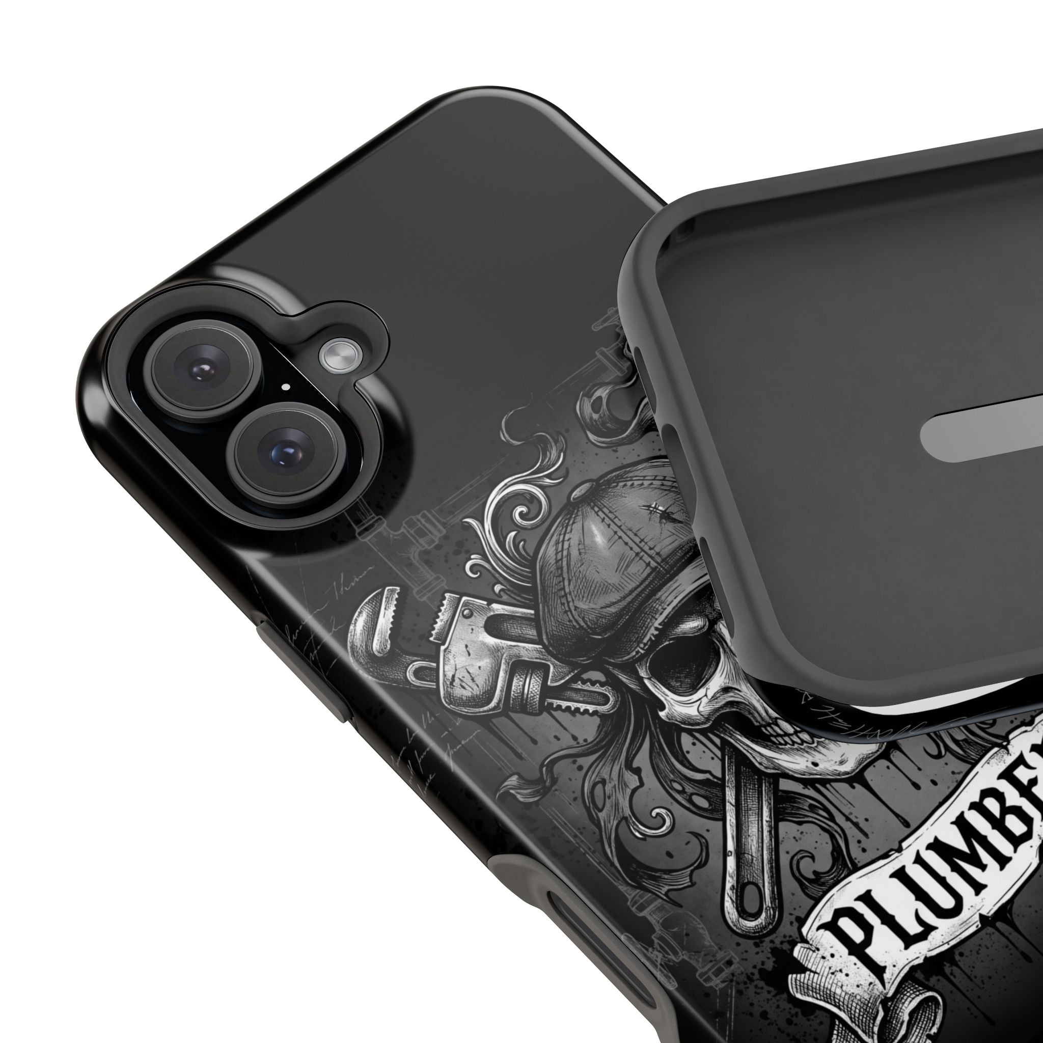 Skull & Wrenches Plumber Phone Case — Wireless Charging Cover