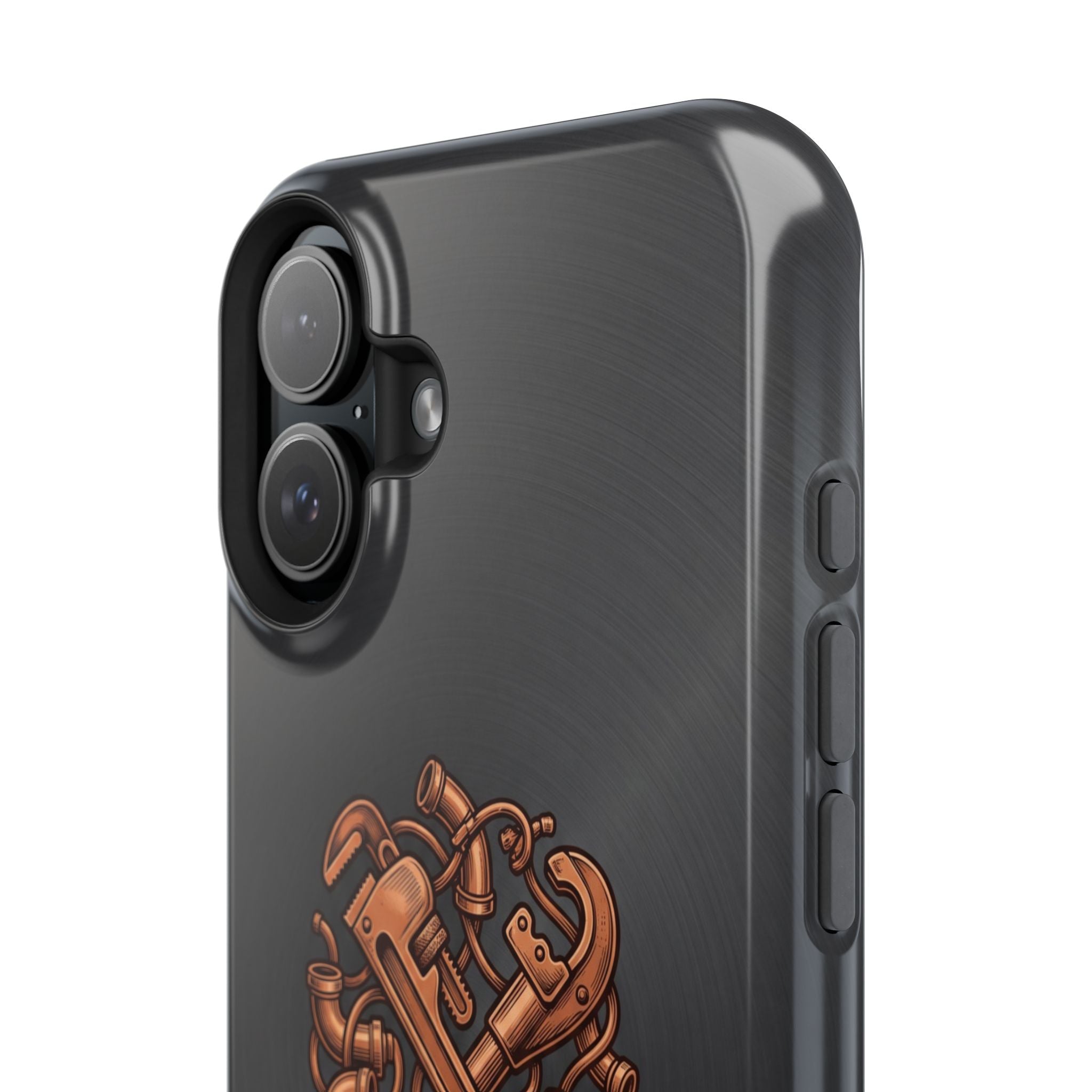 Crafted to Last Phone Case — Crossed Wrenches Wireless Charging Cover