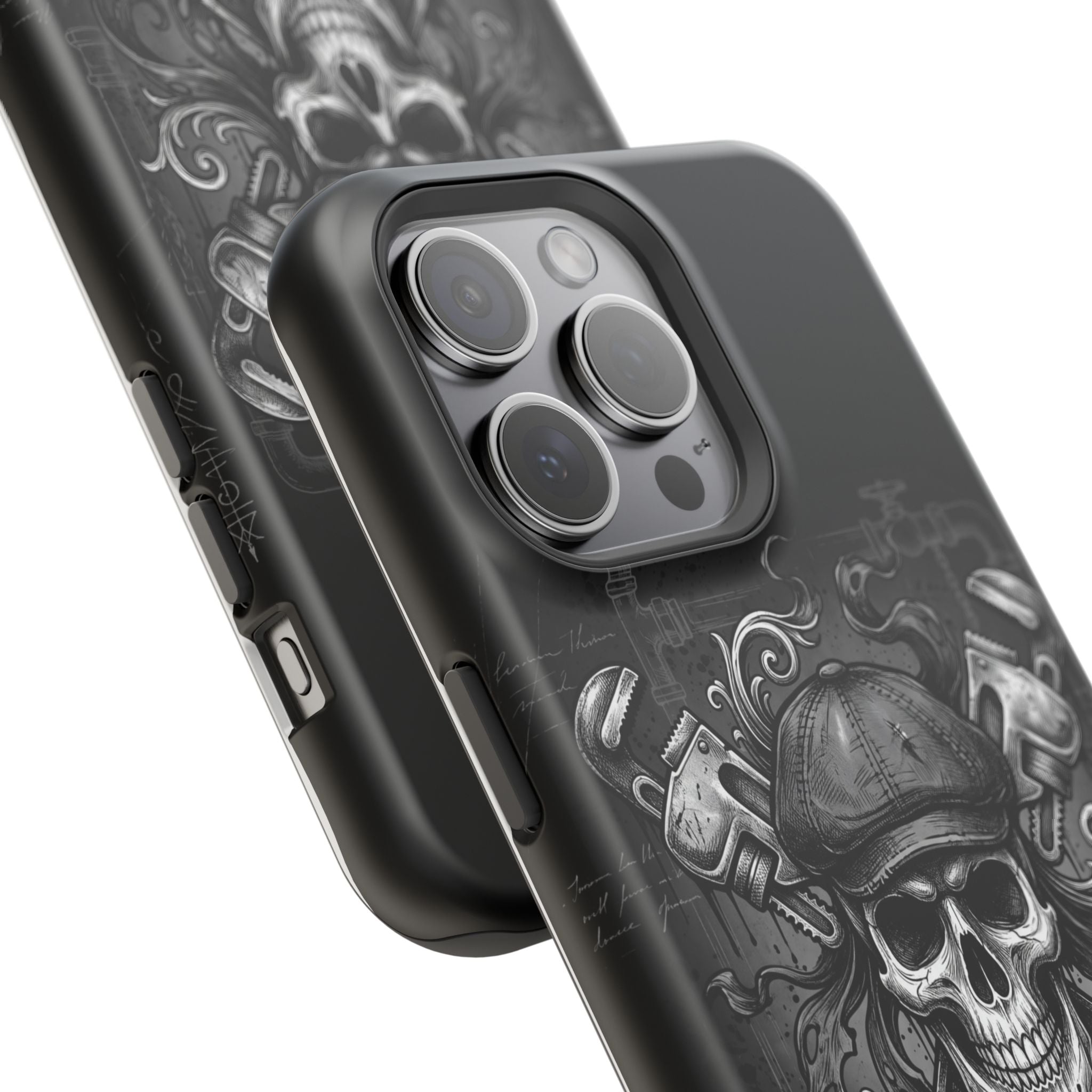 Skull & Wrenches Plumber Phone Case — Wireless Charging Cover