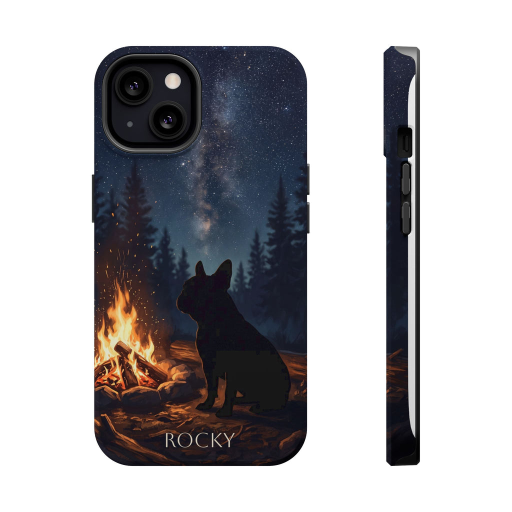 Personalized French Bulldog Campfire Phone Case — Wireless Charging Cover