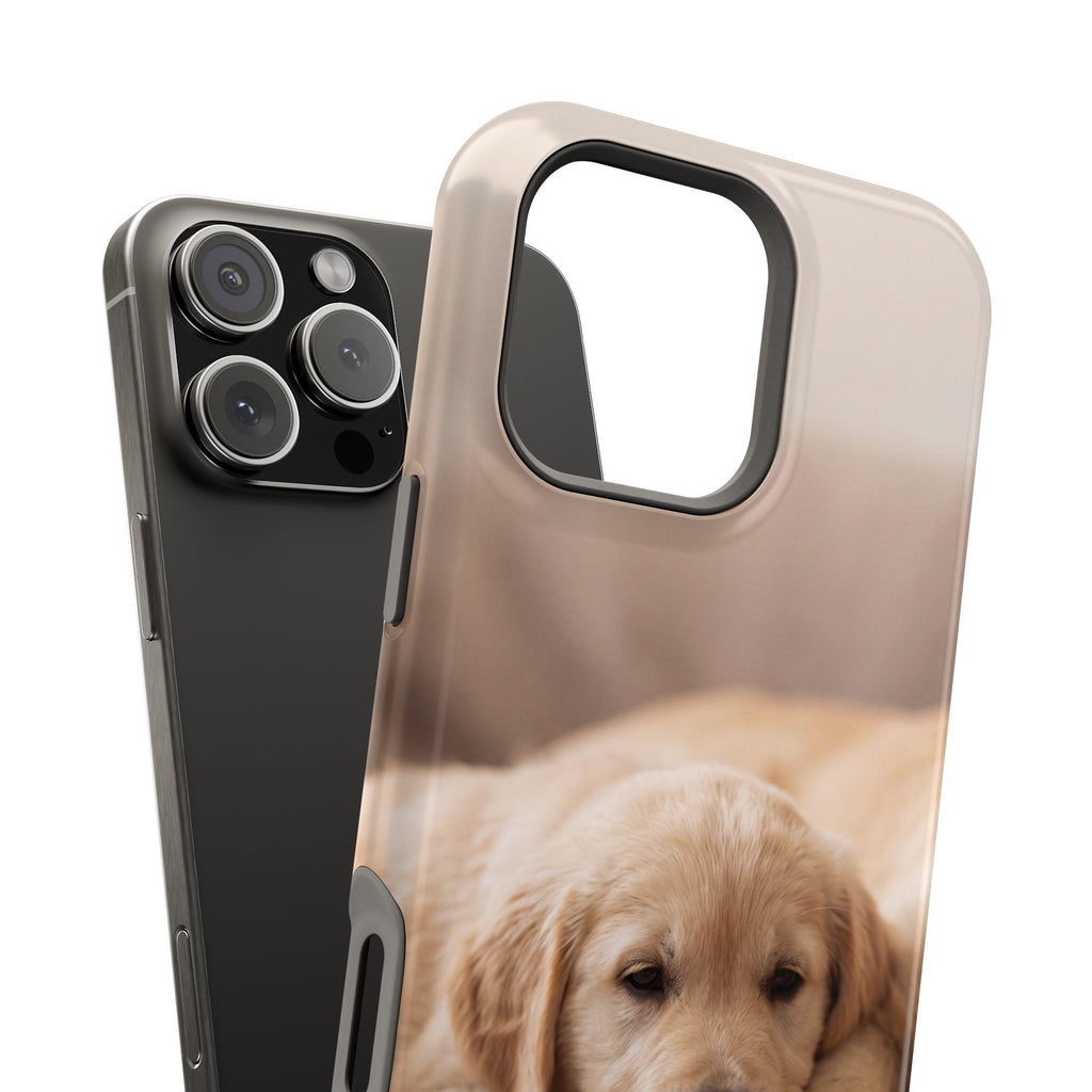 Golden Retriever Puppy Phone Case — Impact-Resistant Wireless Charging Cover