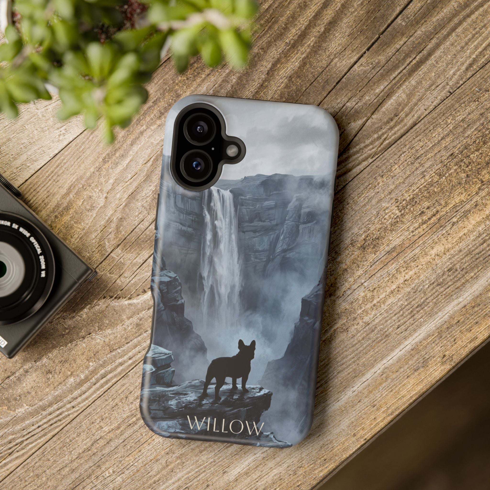 Personalized French Bulldog Misty Waterfall Phone Case — Wireless Charging Cover